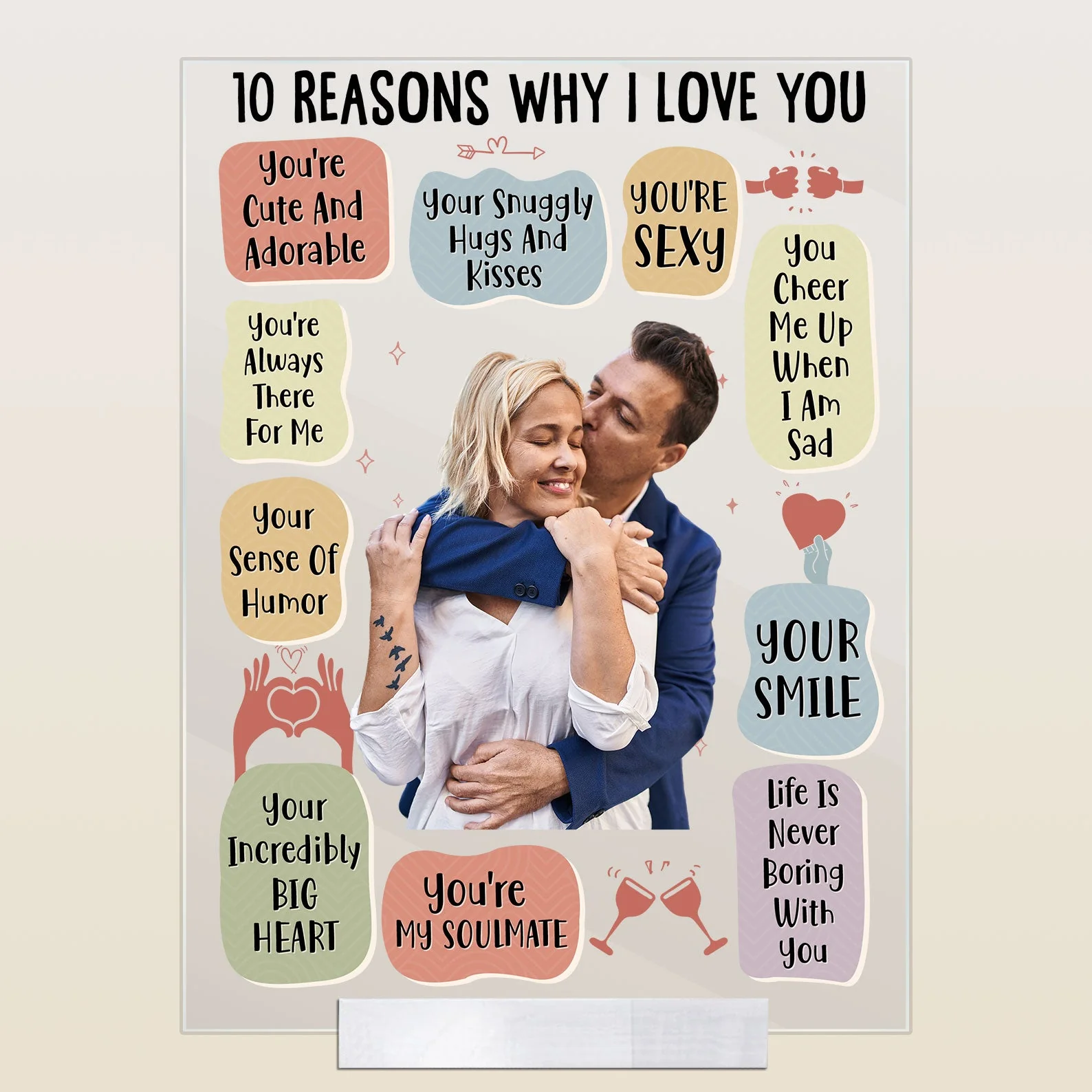 Custom Photo 10 Reasons Why I Love You - Personalized Acrylic Photo Plaque - Image 6