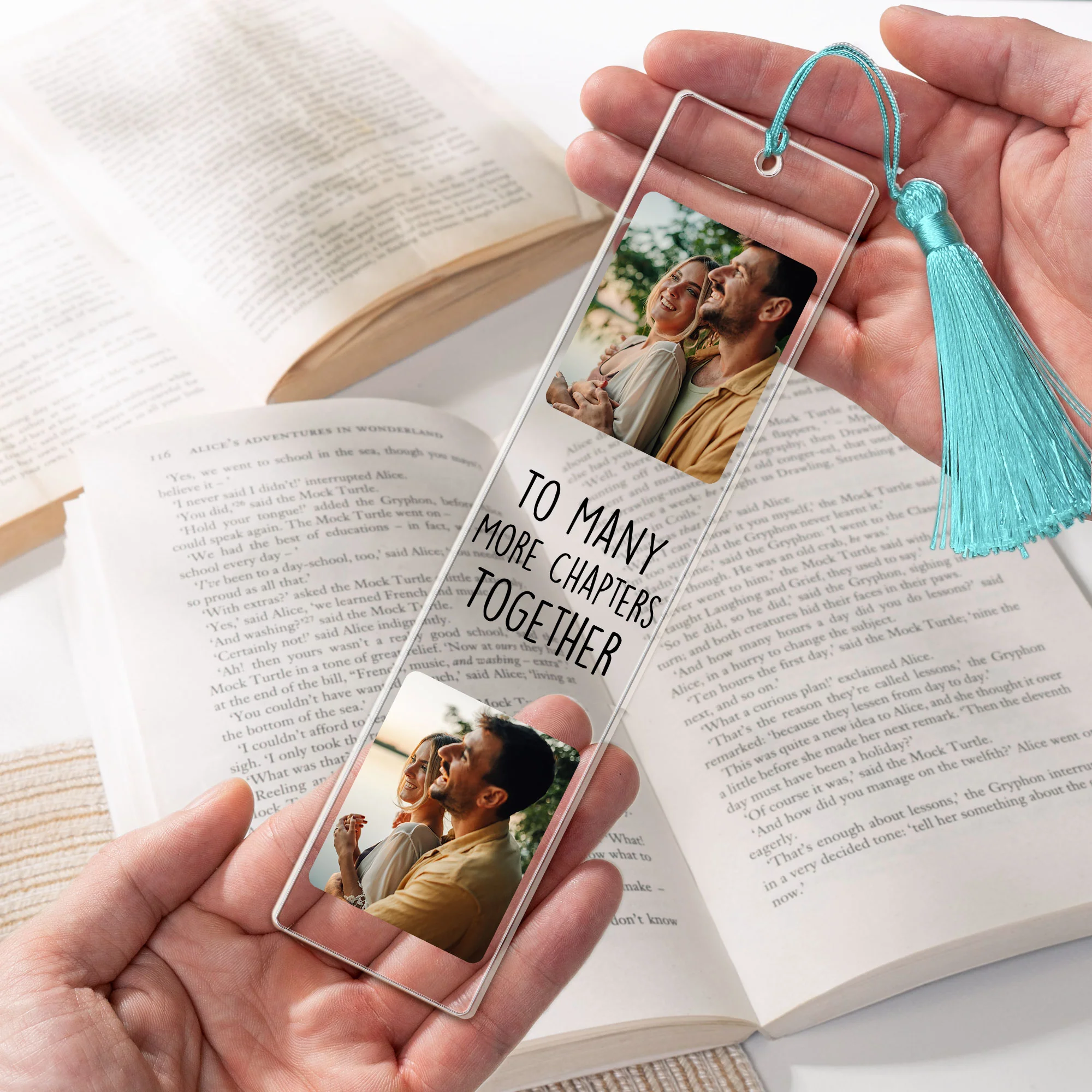 Custom Photo Bookmark For Family, Besties, Couple, Book Lovers - Custom Photo Acrylic Bookmark - Image 4