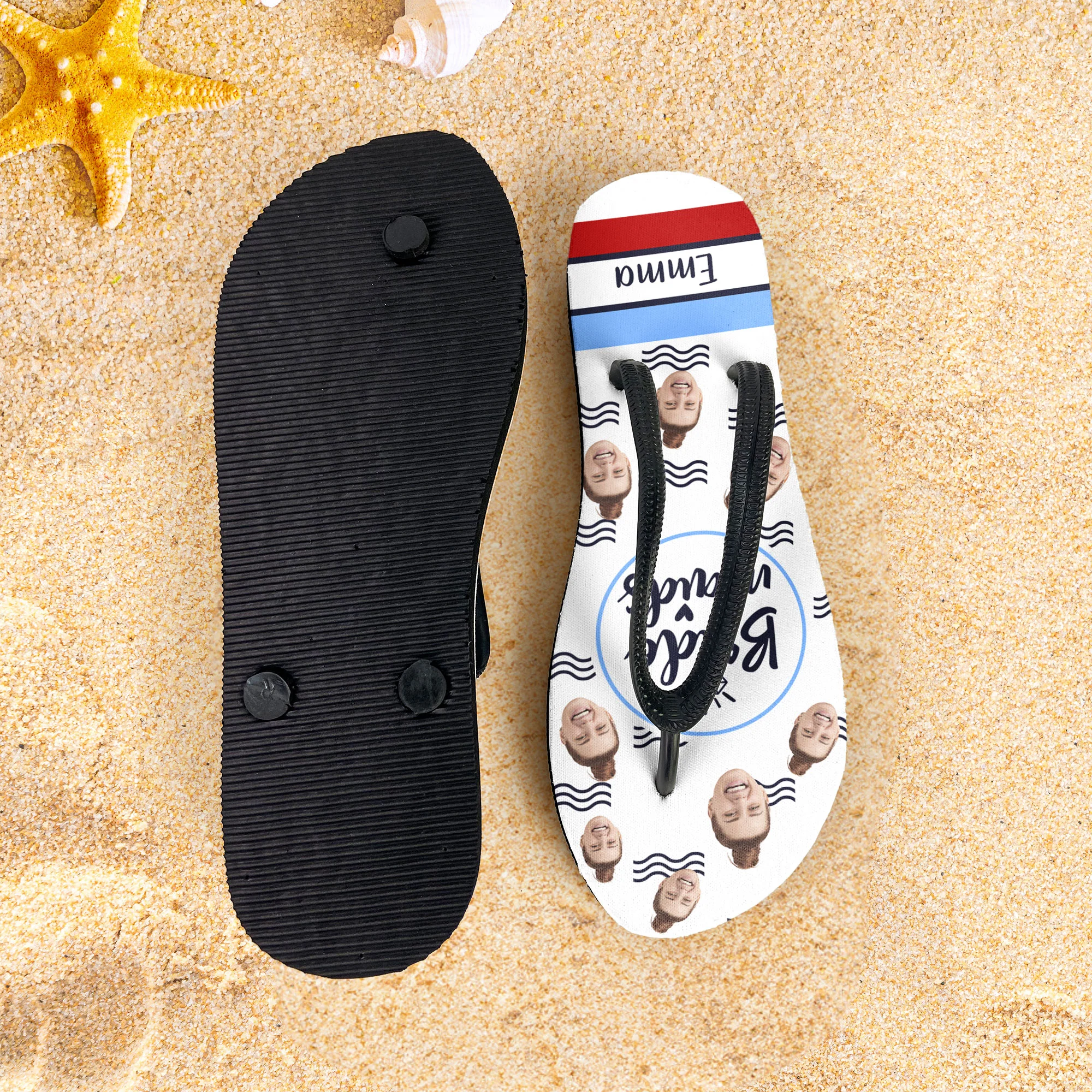 Custom Photo Bride Maids Squad - Personalized Photo Flip Flops - Image 5