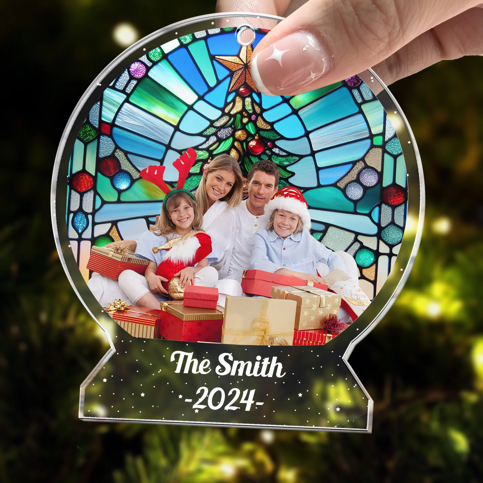 Custom Photo Christmas Decors Gifts For Family, Friends - Personalized Acrylic Photo Ornament - Image 4