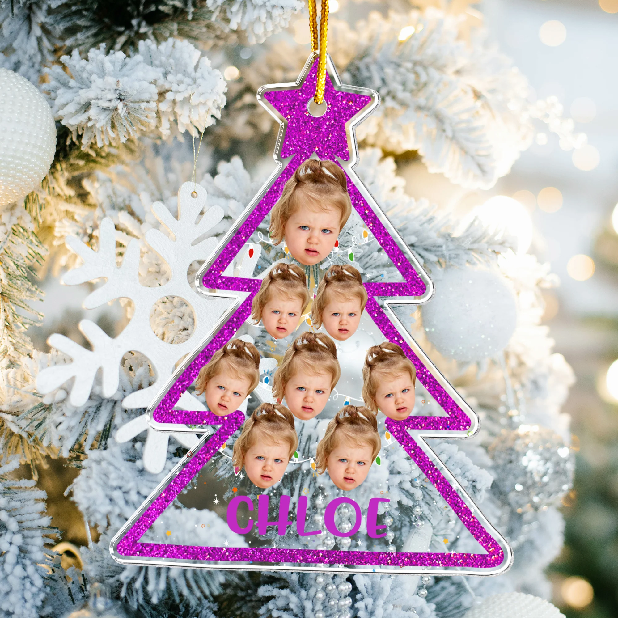 Custom Photo Christmas Tree - Personalized Acrylic Photo Ornament - Image 4