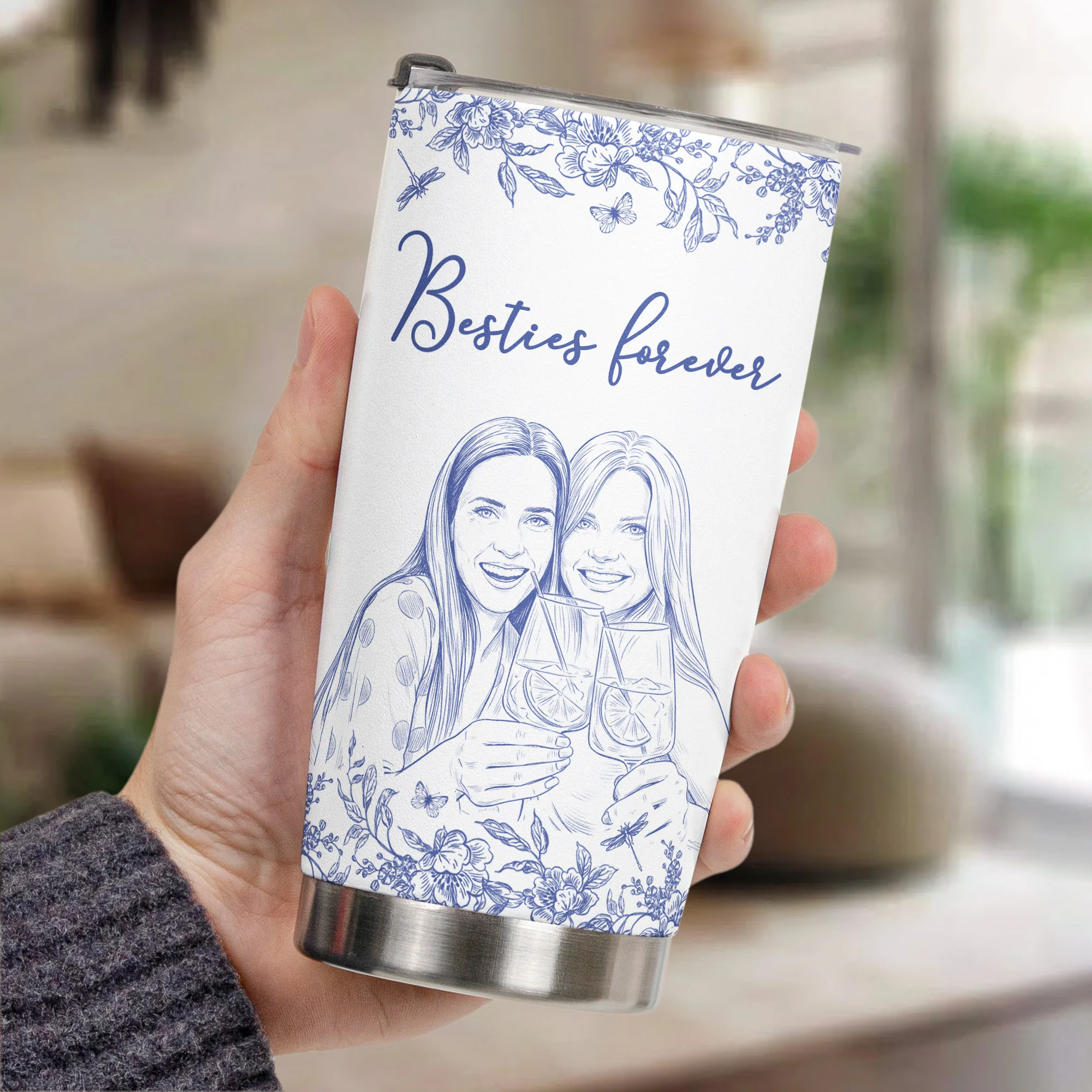 Custom Photo Cup Gift For Friends, Soul Sisters - Personalized Tumbler Cup - Image 5