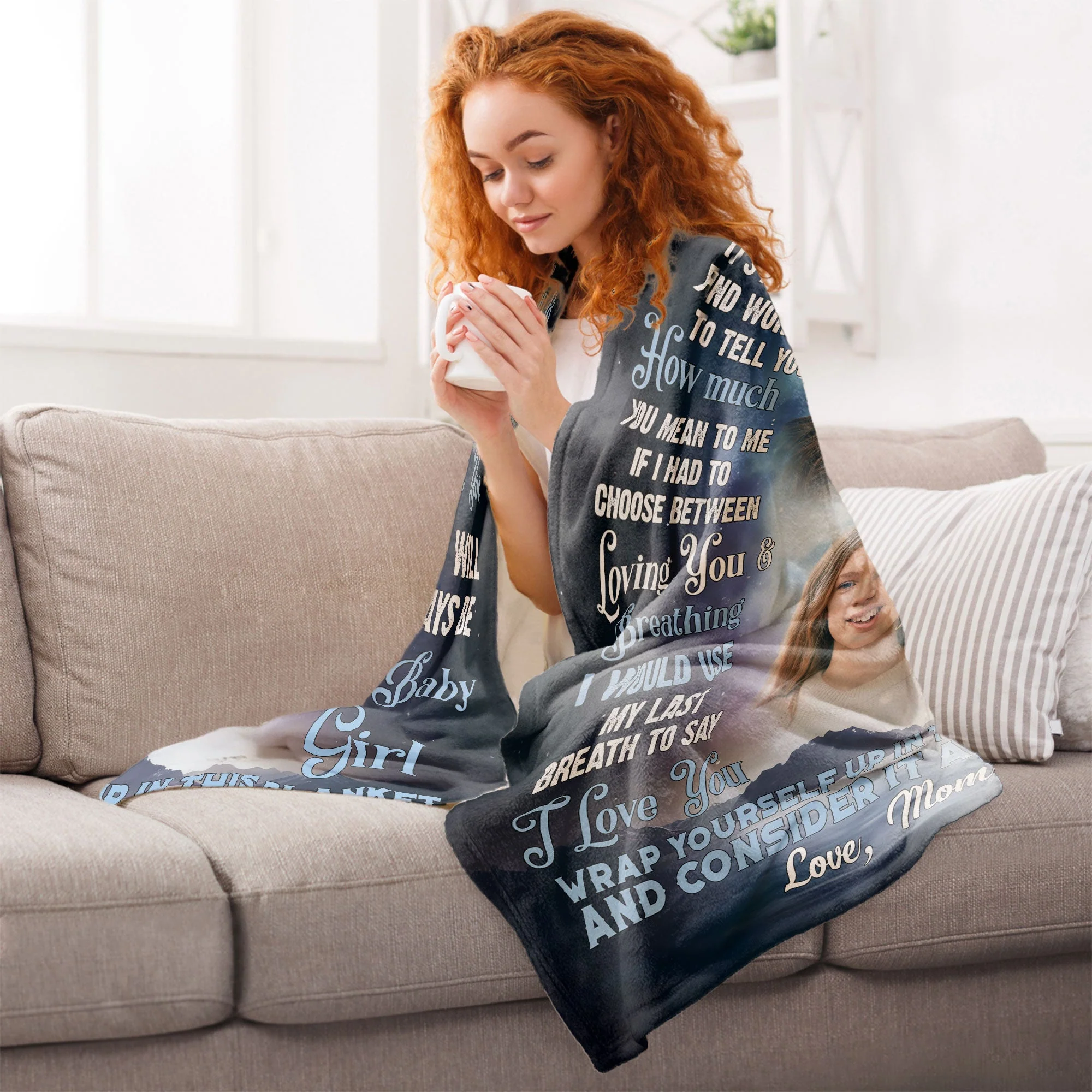 Custom Photo Daughter Blanket - Personalized Photo Blanket - Image 7