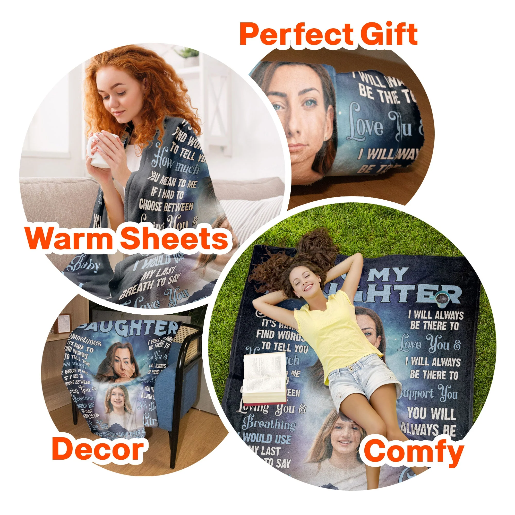 Custom Photo Daughter Blanket - Personalized Photo Blanket - Image 8