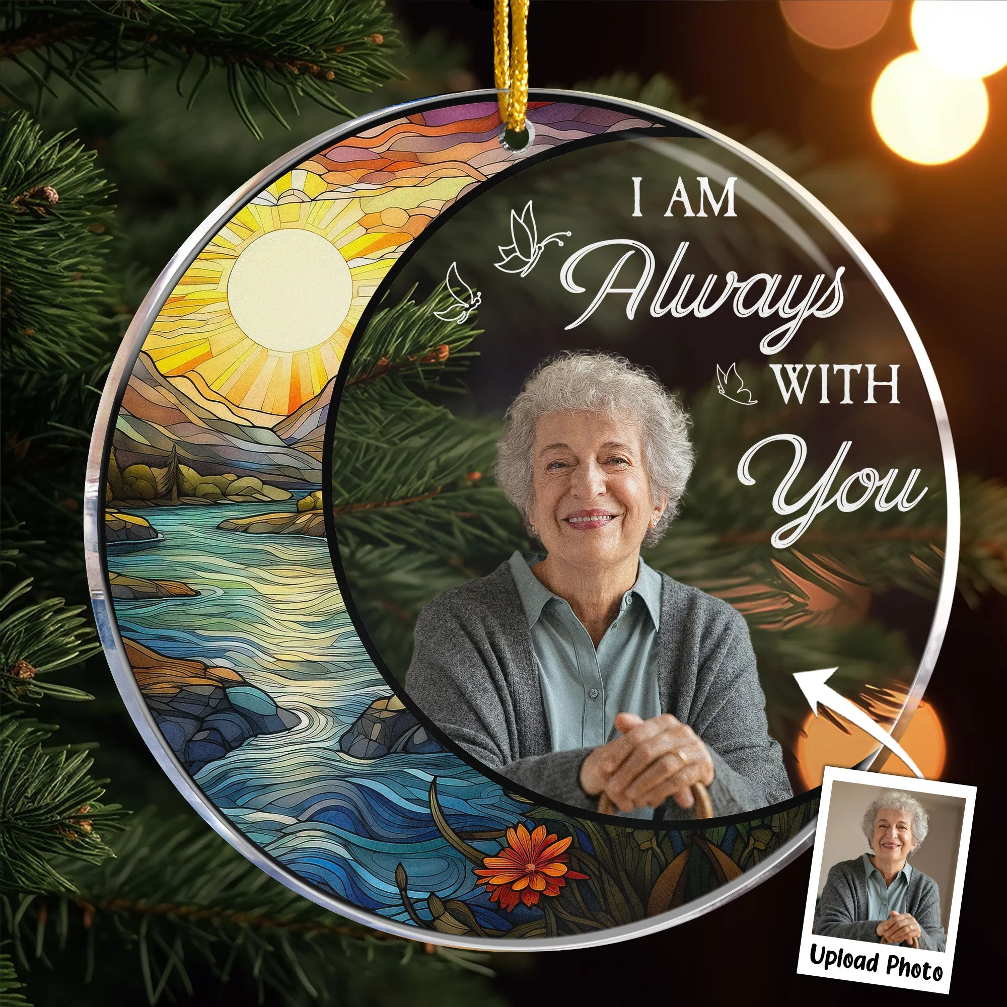 Custom Photo Fishing In Heaven - Personalized Acrylic Photo Ornament - Image 2