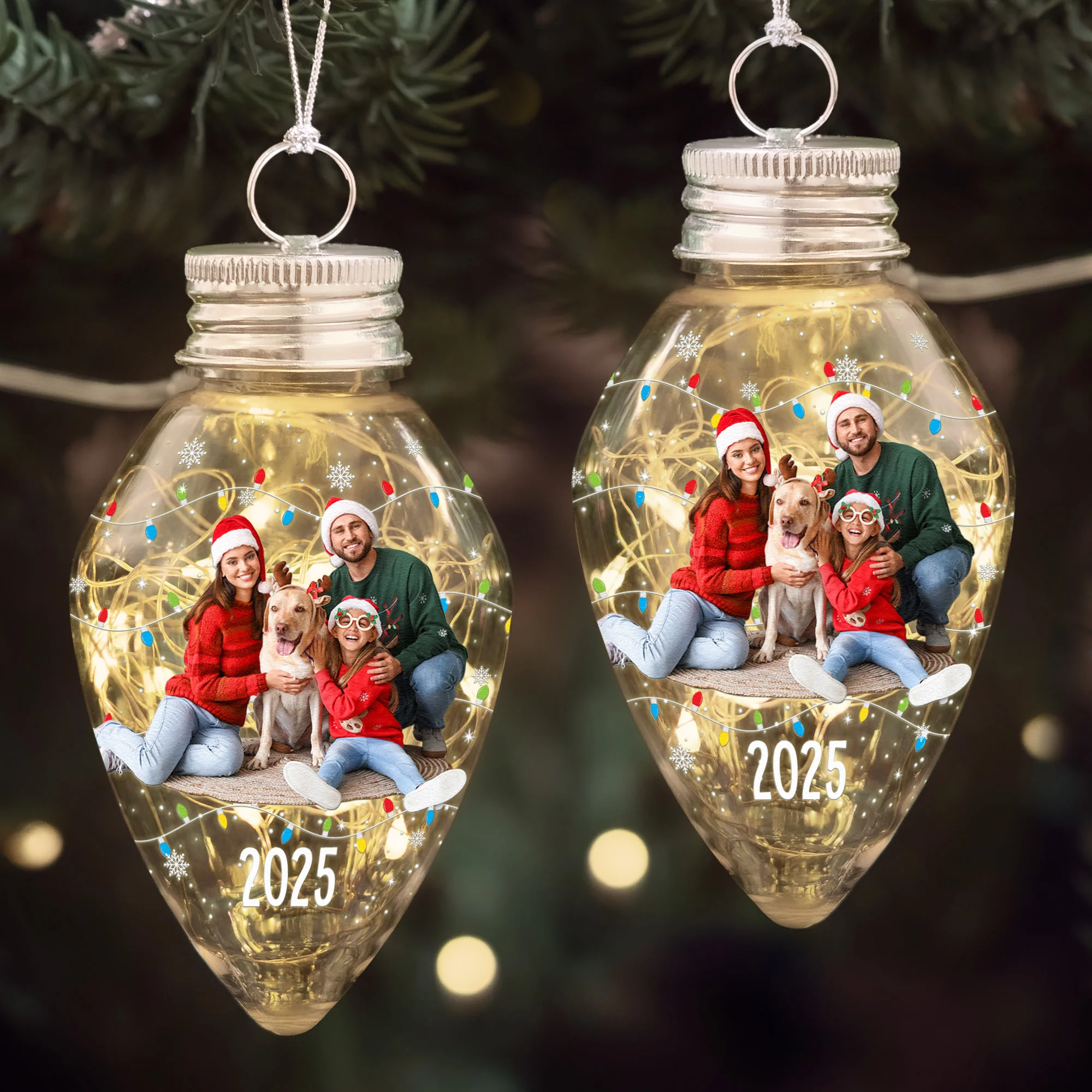 Custom Photo For Family, Kids, Pet Lovers - Christmas Bulk Gifts - Personalized Photo LED Christmas Light - Image 2