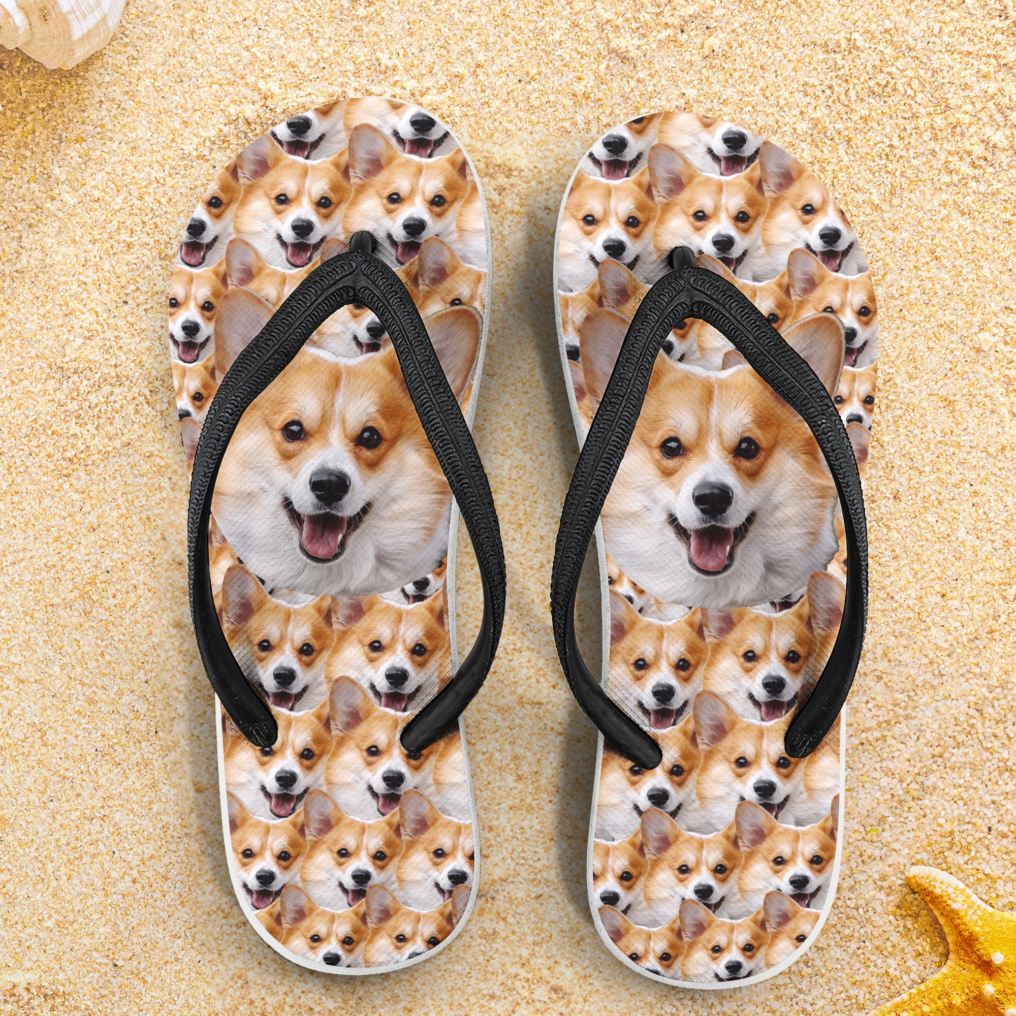 Custom Photo Funny Summer Gift - Personalized Photo Flip Flops - Image 4