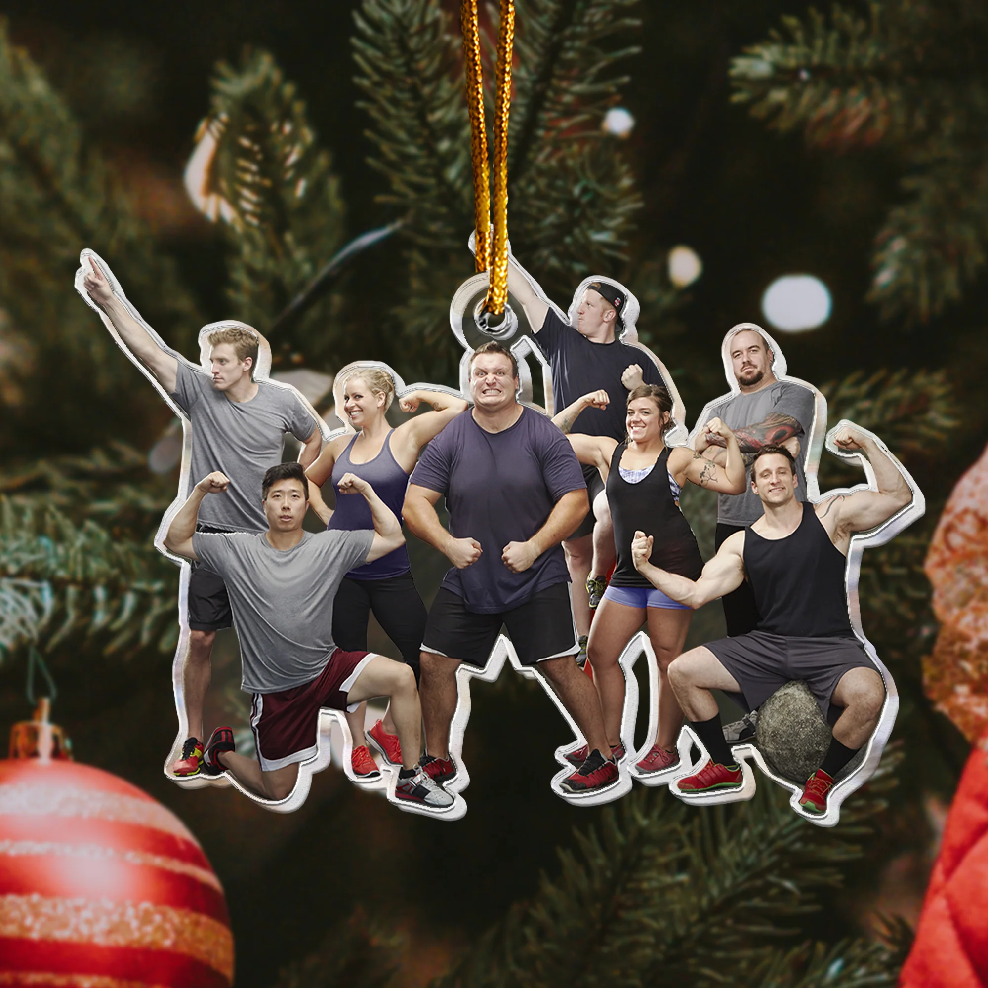 Custom Photo Gym & Fitness Friends - Personalized Acrylic Photo Ornament - Image 2