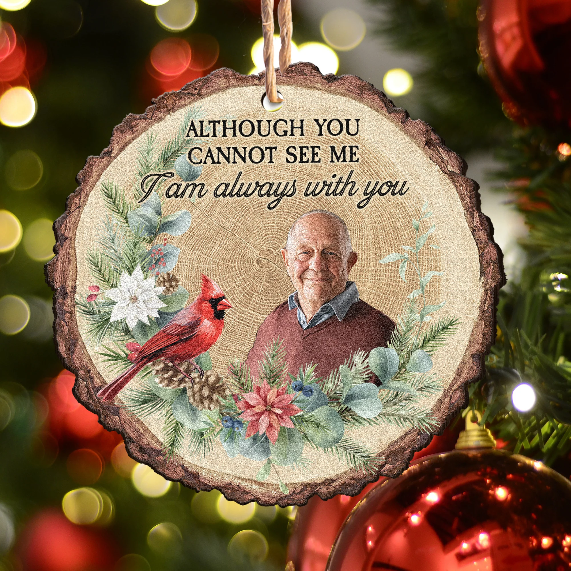 Custom Photo I'm Always With You - Personalized Wooden Photo Ornament - Image 2
