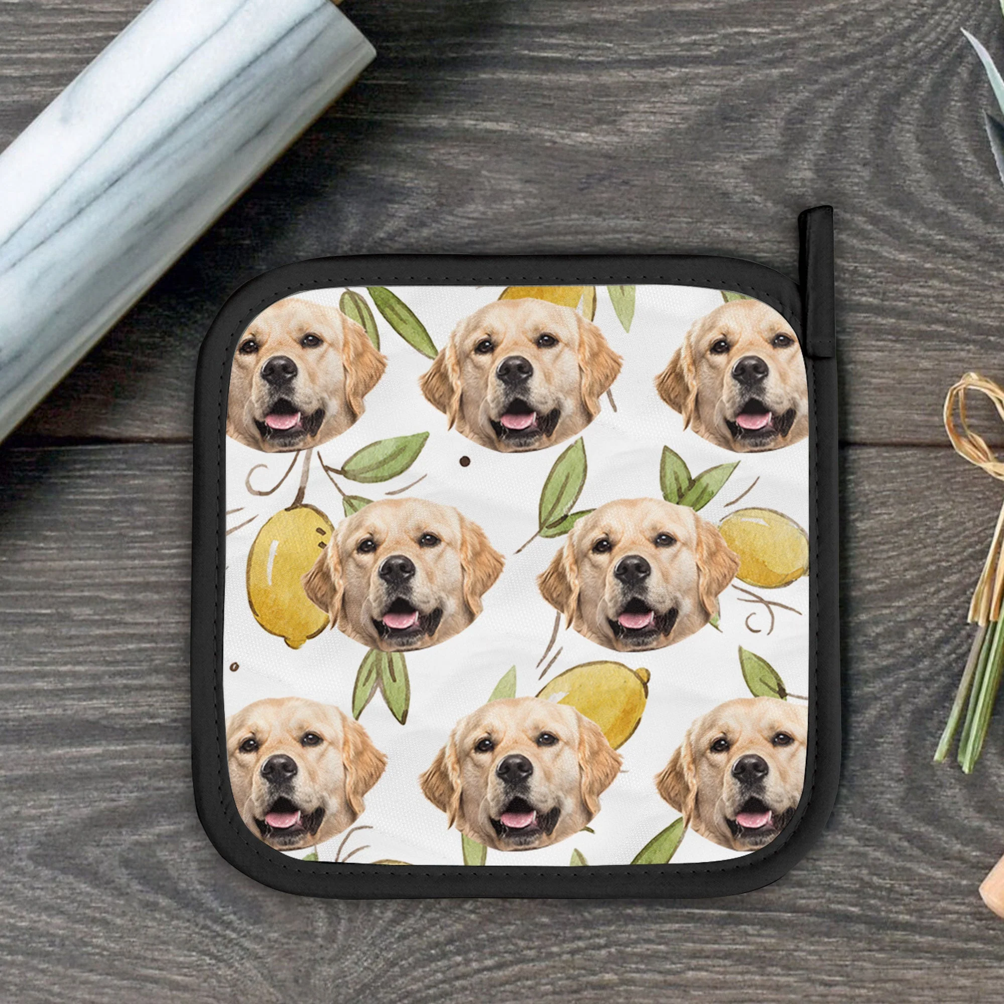 Custom Photo Pet Face - Personalized Photo Oven Mitts, Pot Holder - Image 2