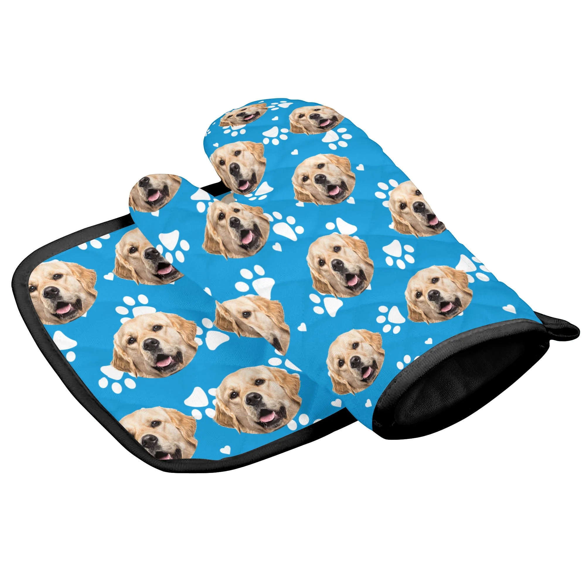 Custom Photo Pet Face - Personalized Photo Oven Mitts, Pot Holder - Image 5