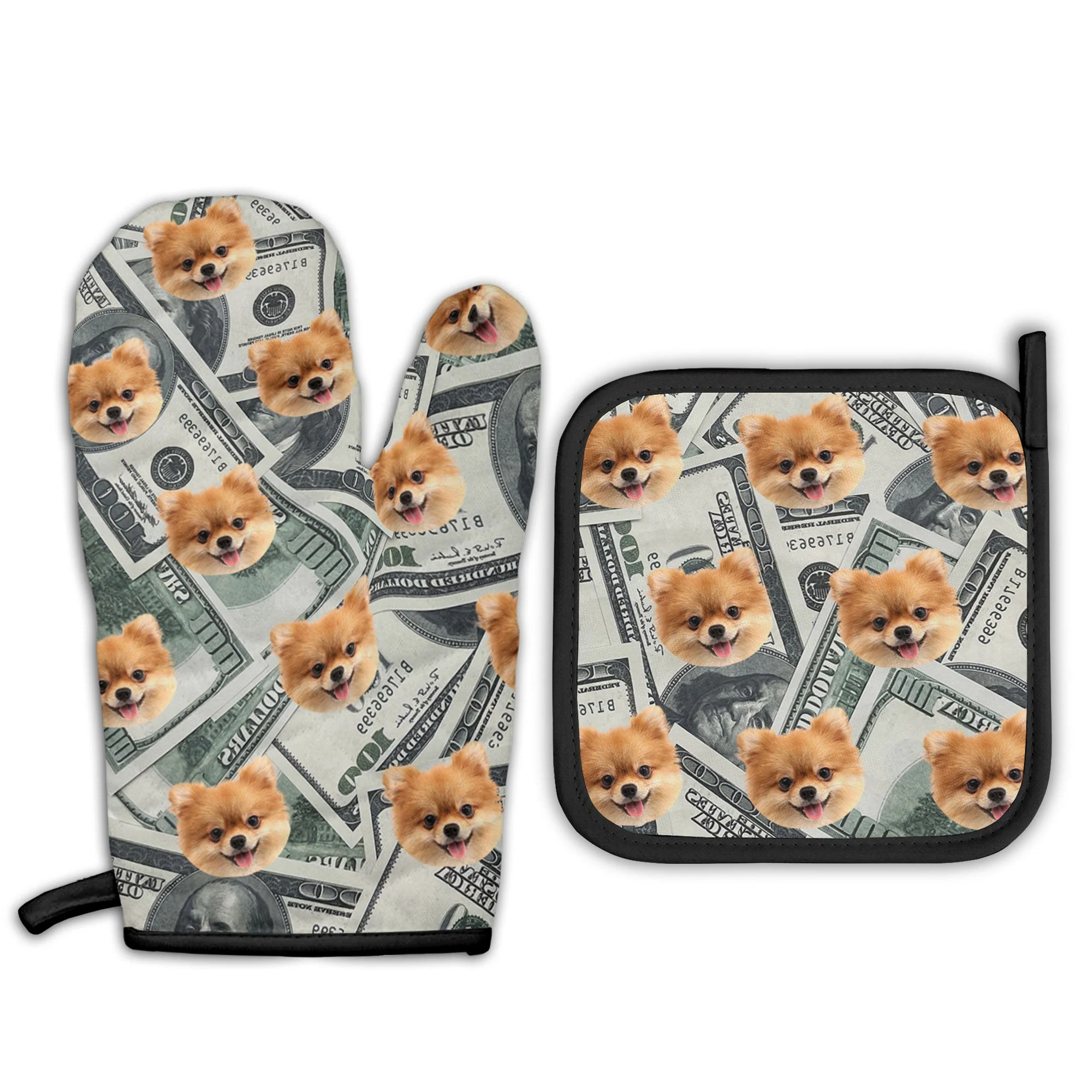 Custom Photo Pet Face - Personalized Photo Oven Mitts, Pot Holder - Image 6