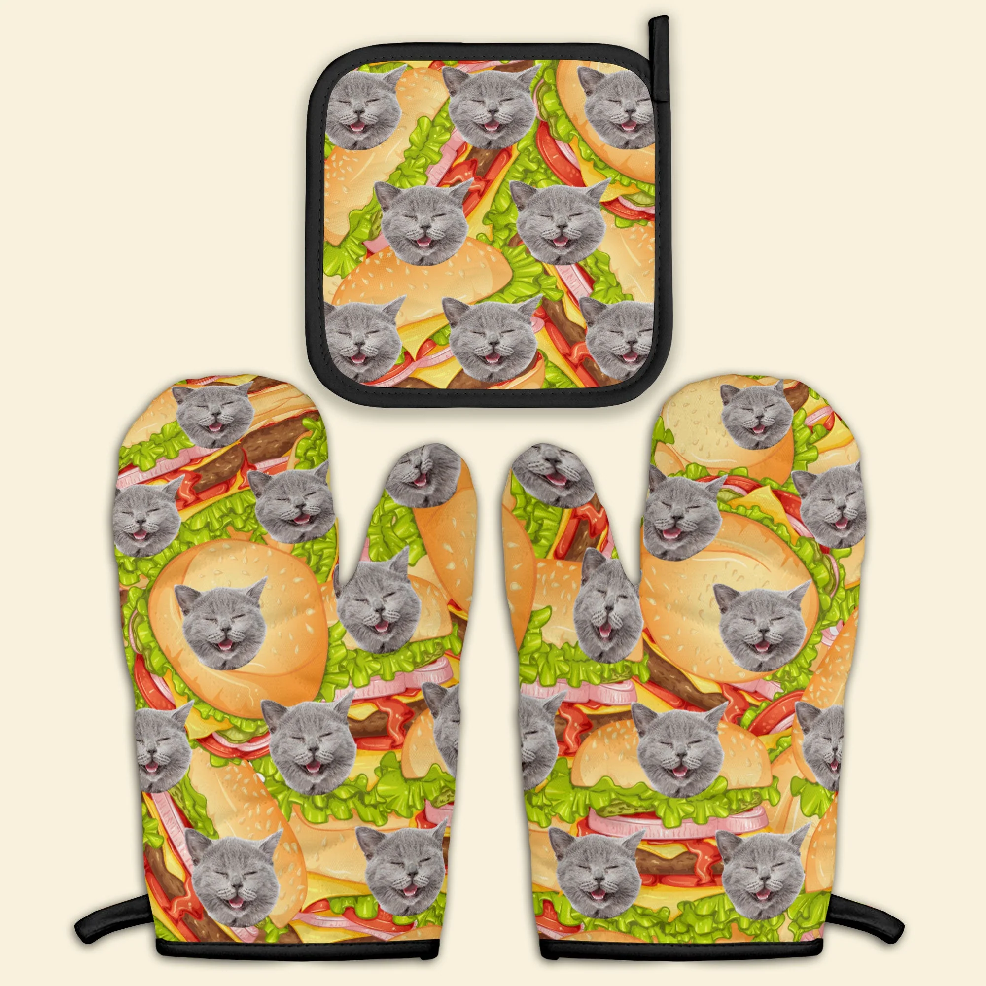 Custom Photo Pet Face - Personalized Photo Oven Mitts, Pot Holder - Image 7