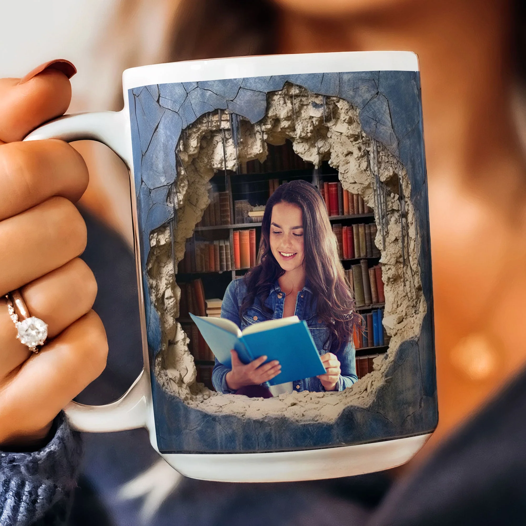 Custom Photo Reading Books - Personalized Photo Mug - Image 6