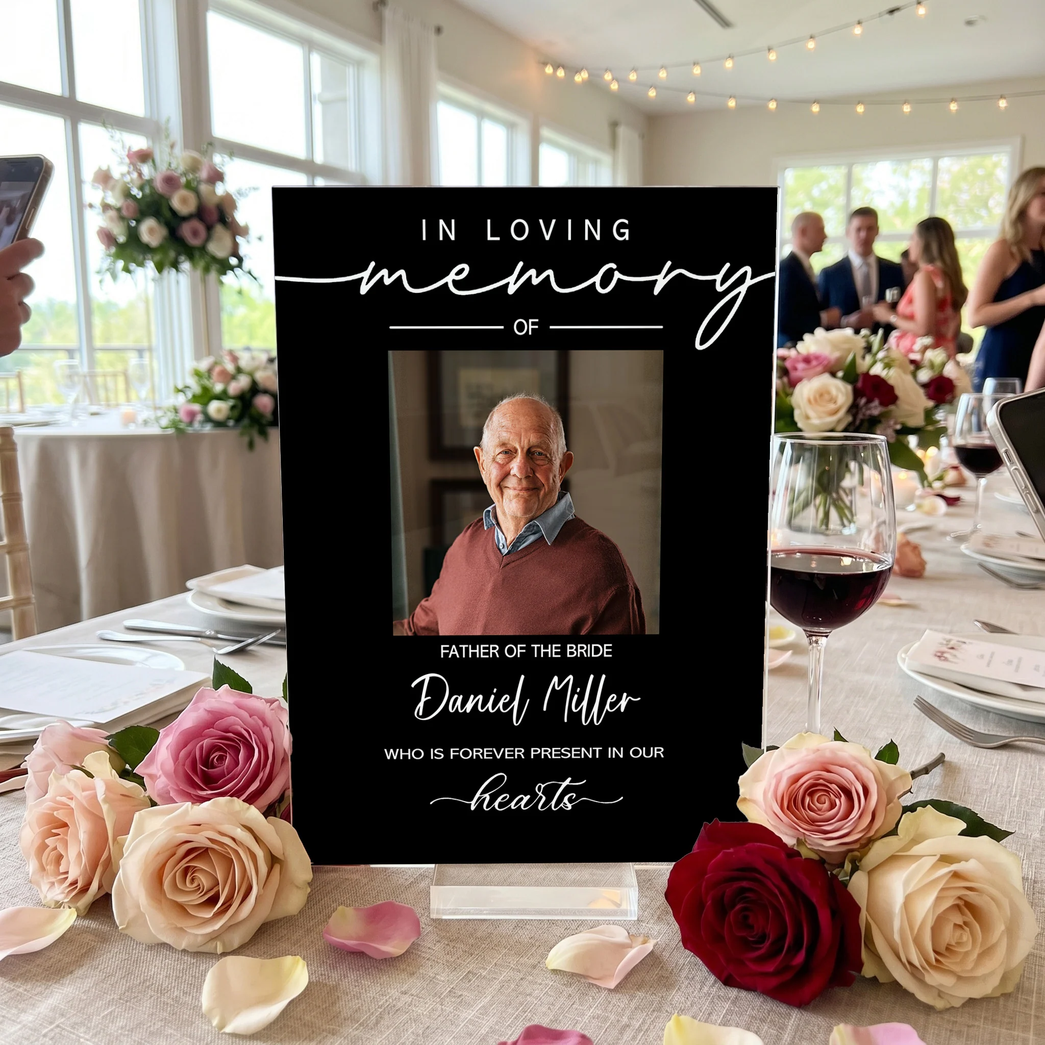 Custom Photo Reserved Memorial Wedding Decor - Personalized Acrylic Plaque - Image 5