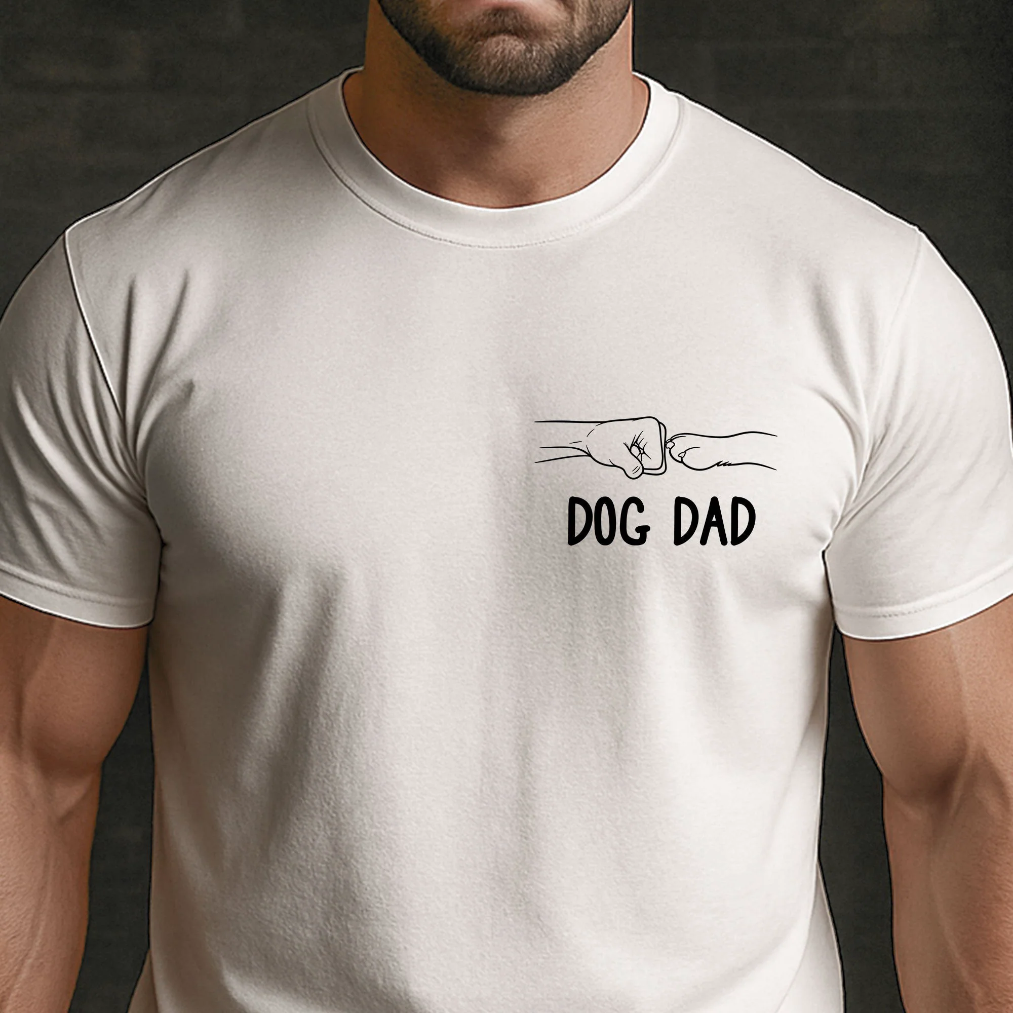 Custom Photo Sketch Line Art Dog Dad Shirt Gift For Him, Husband, Dad - Personalized Shirt - Image 4