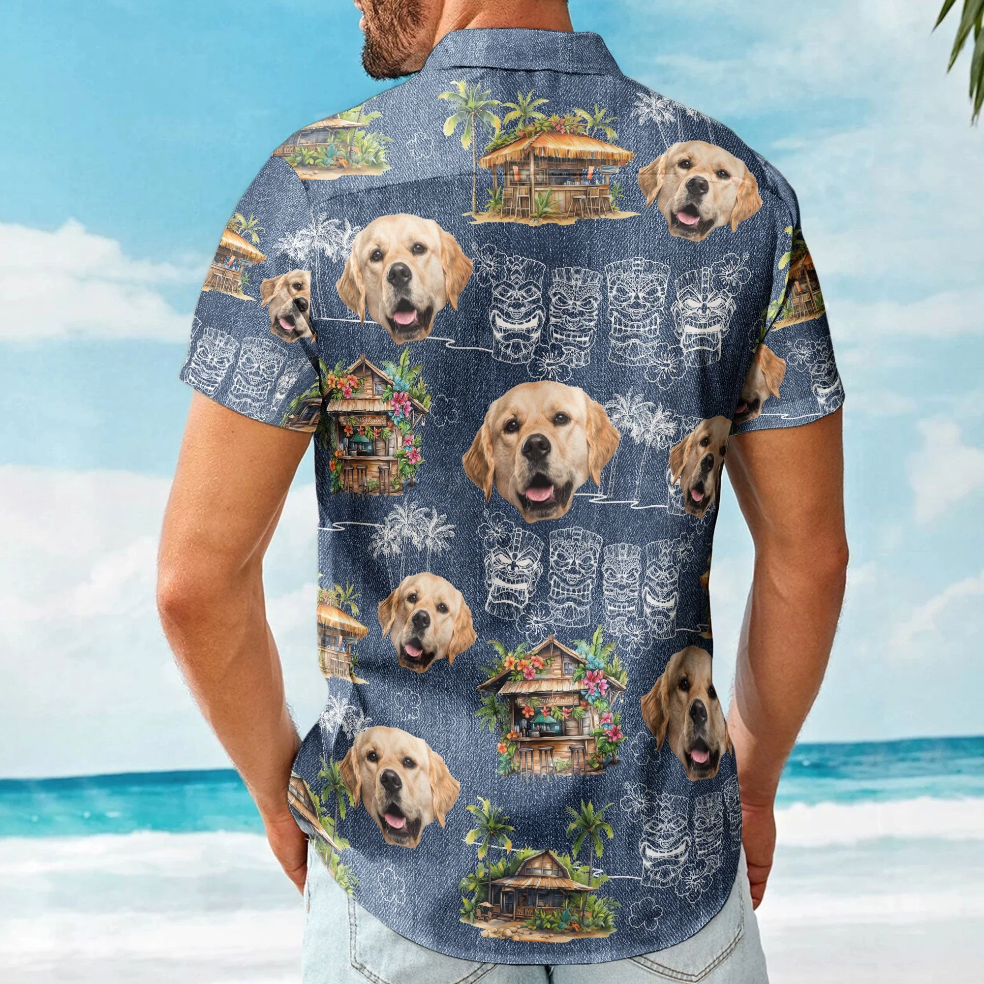 Custom Photo Tiki Summer Family Friends Boss - Custom Photo Hawaiian Shirts - Image 2