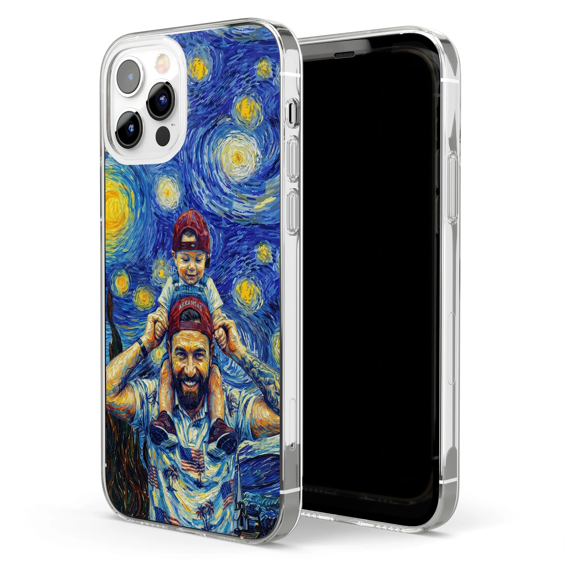 Custom Photo Van Gogh Style Father's Day Gift For New Dad, Husband - Personalized Phone Case - Image 5