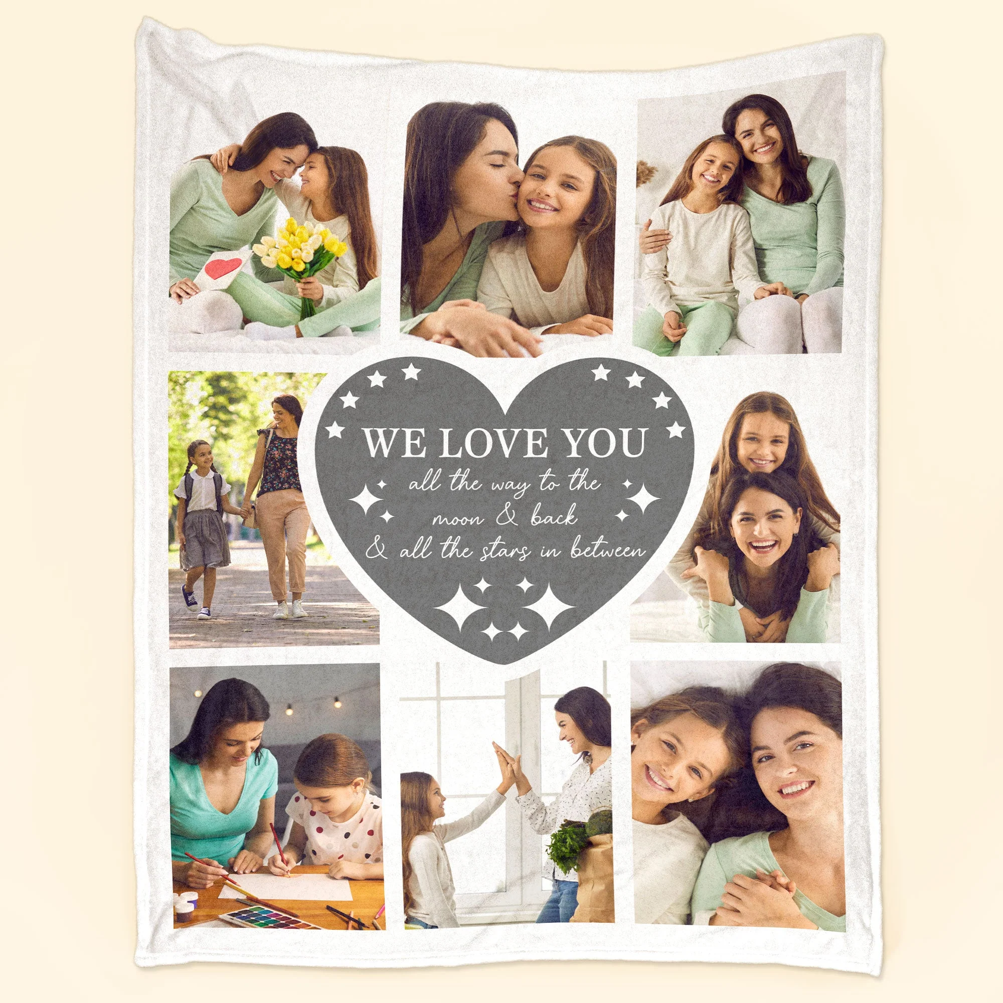 Custom Photo We Love You Mom - Personalized Photo Blanket - Image 3