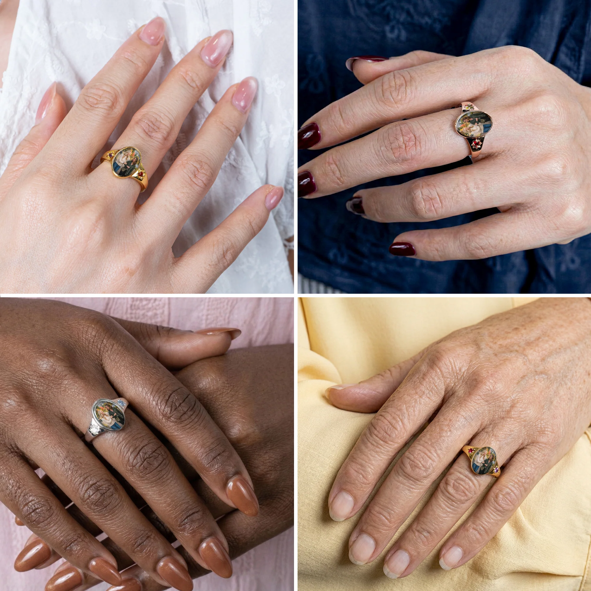 Custom Photo With Birthstones Ring Gift For Best Friend, Sister - Personalized Ring - Image 7