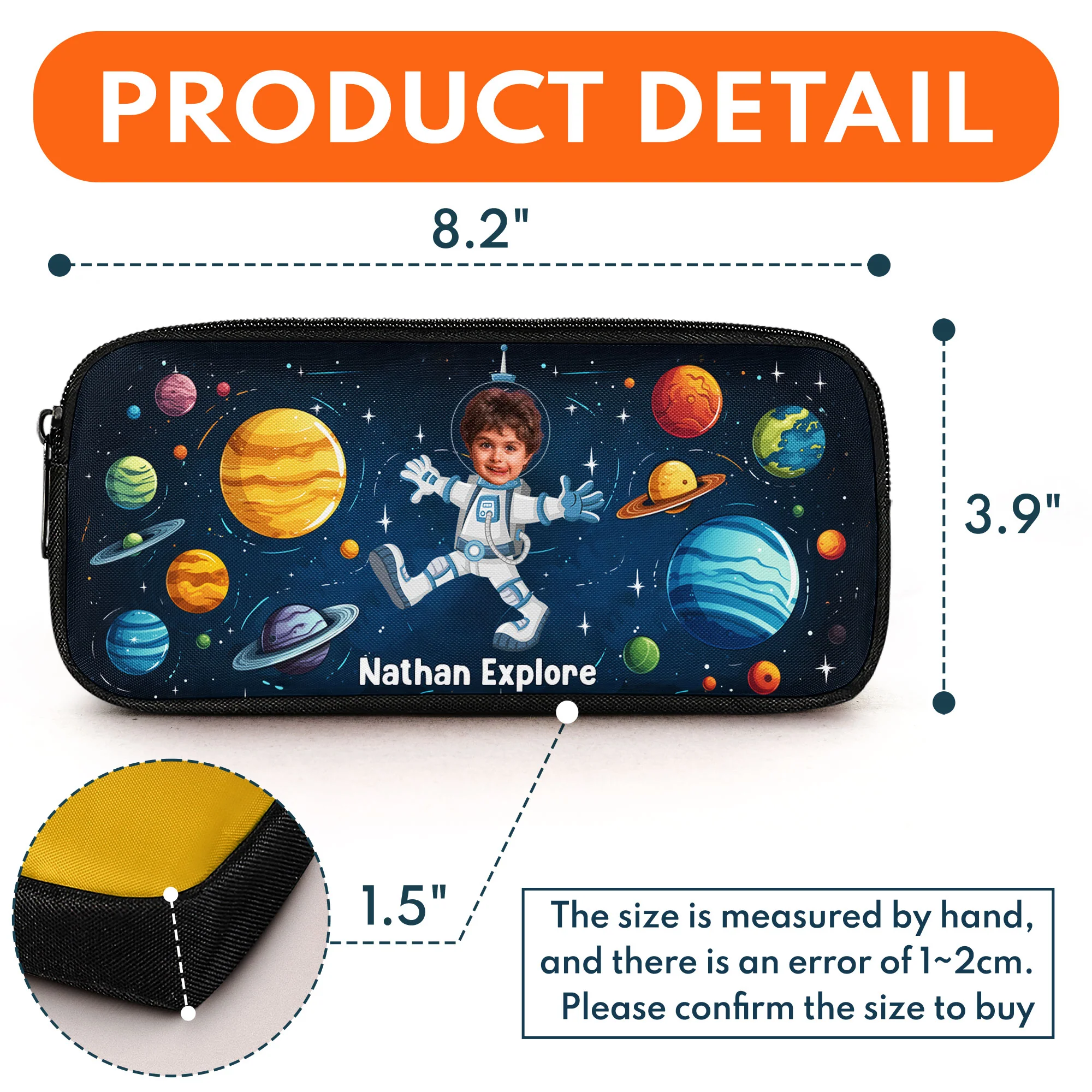 Custom Photo With Explore The Universe As Astronaut - Personalized Photo Pencil Case - Image 7