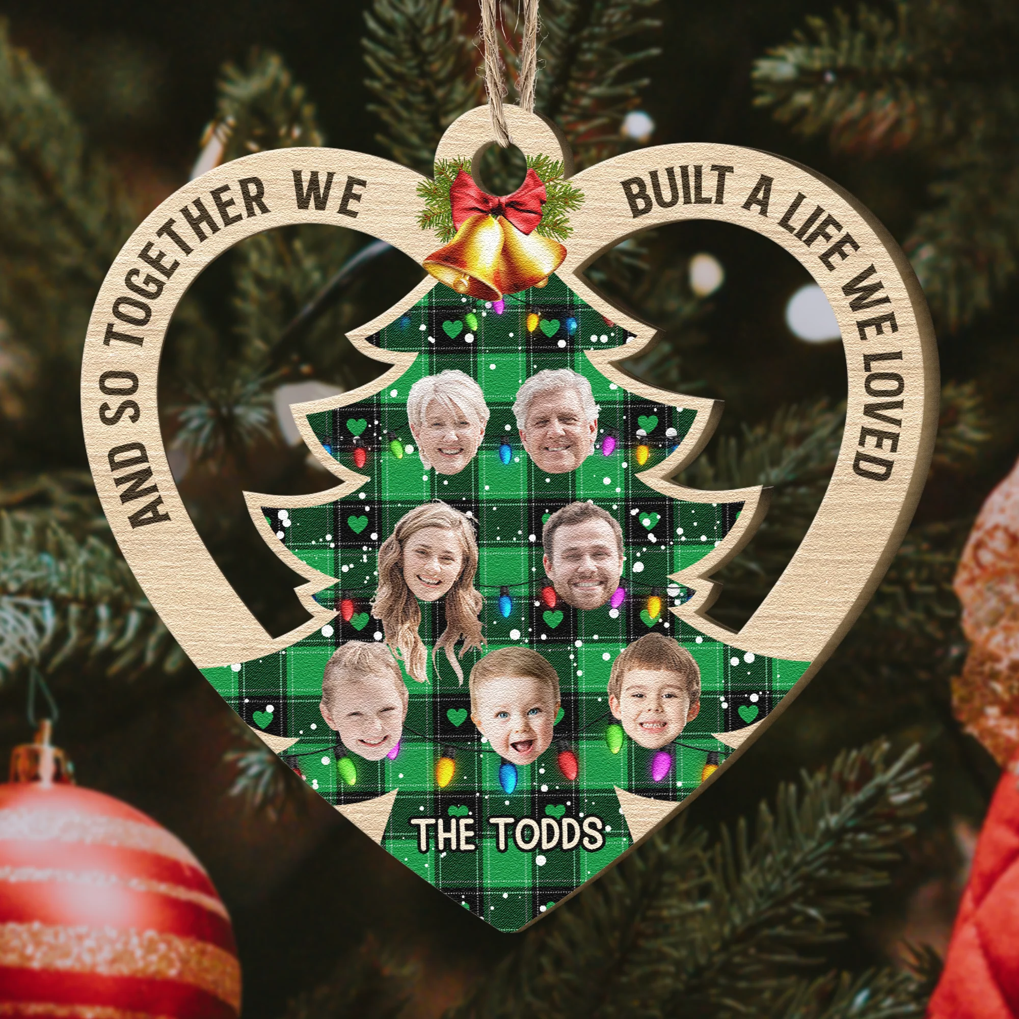 Custom Photo Xmas Tree - Personalized Photo Wooden Ornament - Image 4