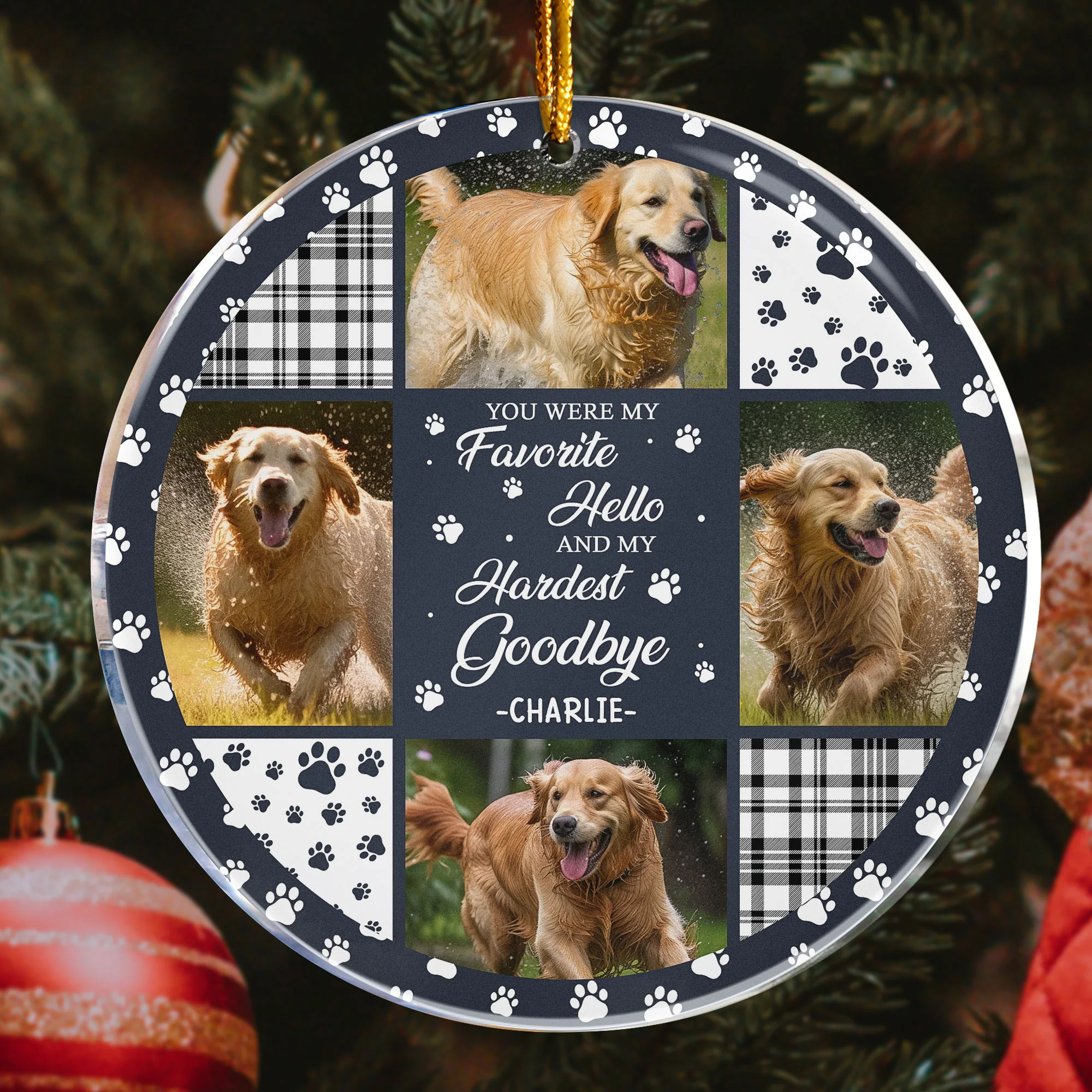 Custom Photo You Were My Favorite Hello - Personalized Acrylic Photo Ornament - Image 4