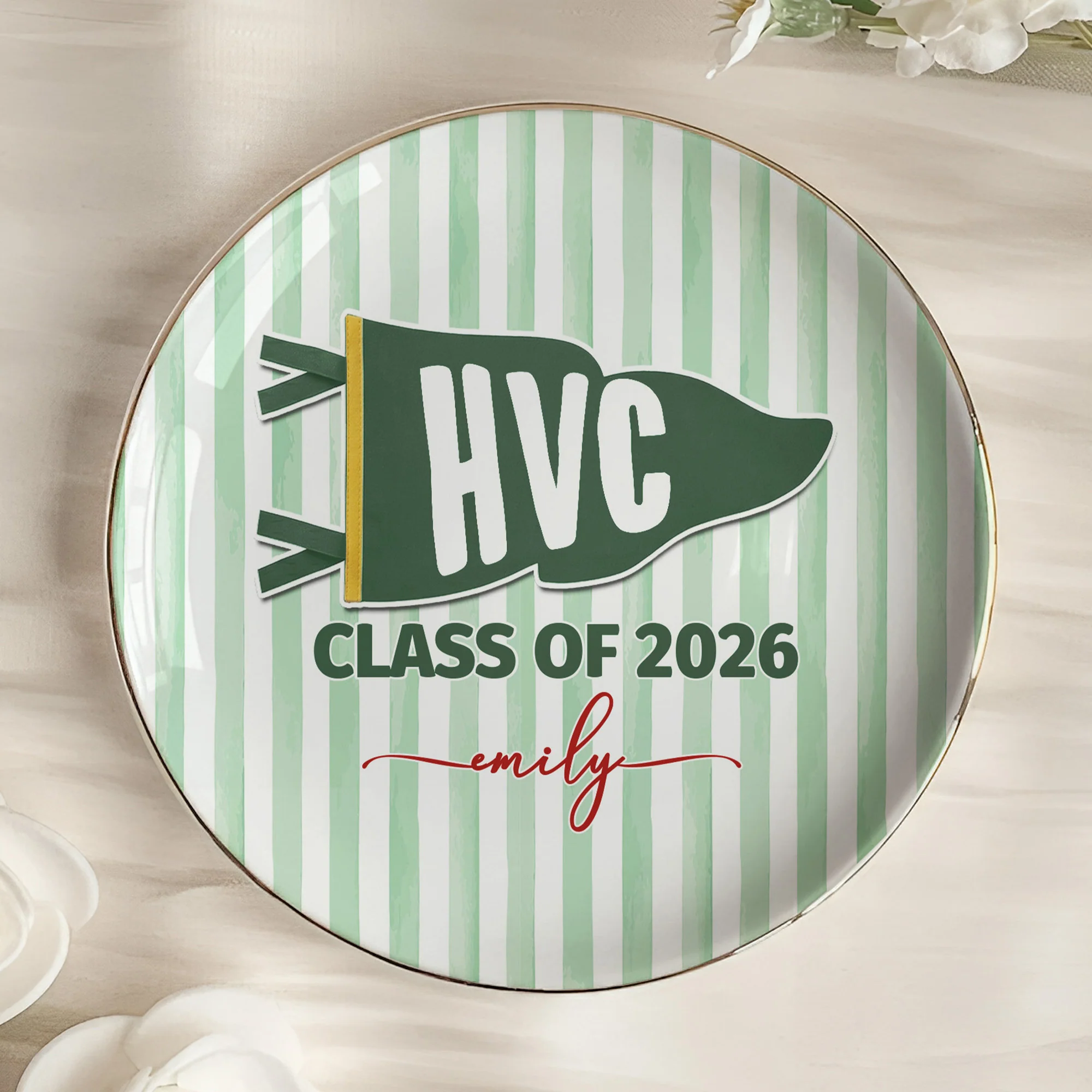 Custom School Pennant Flag - Personalized Jewelry Dish - Image 3