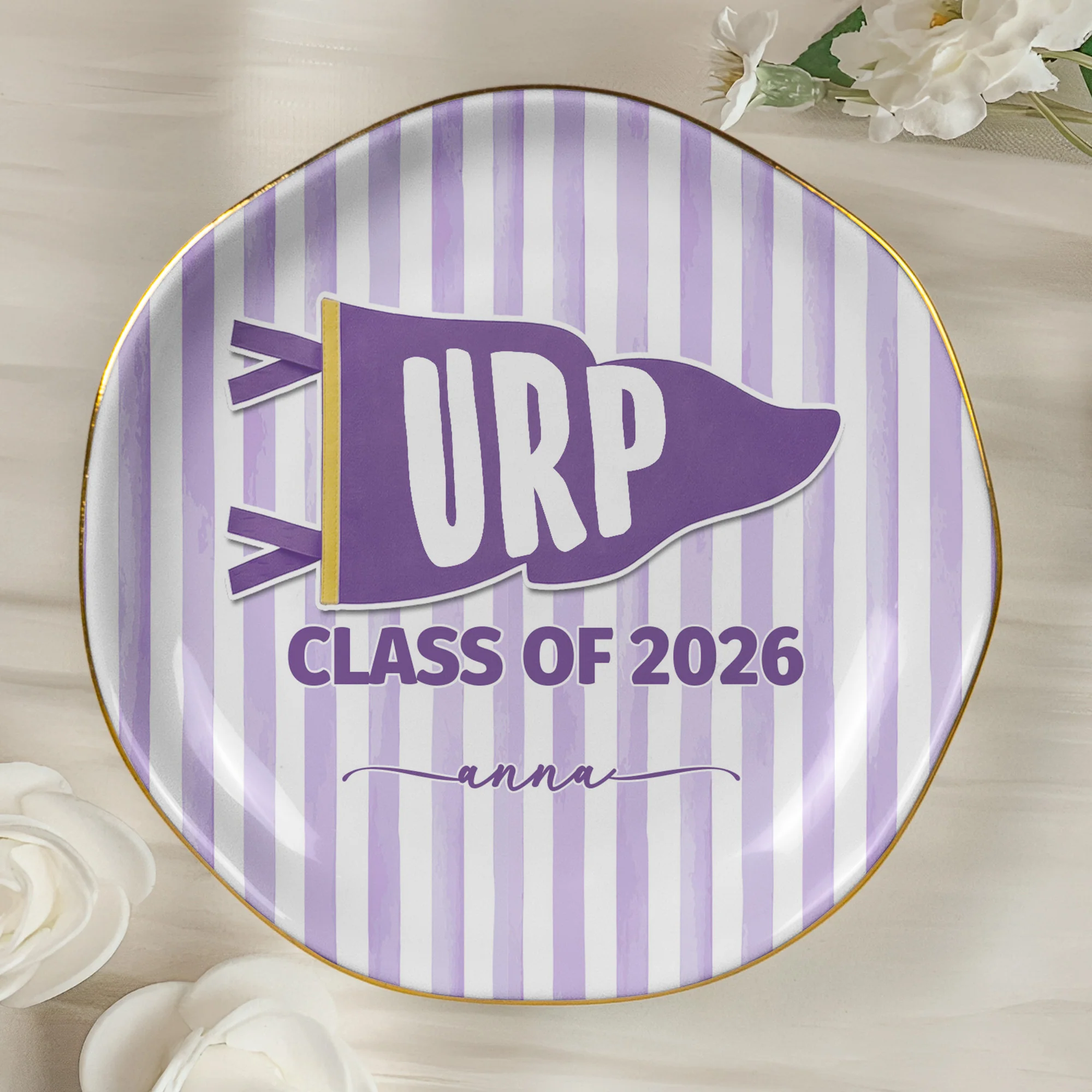 Custom School Pennant Flag - Personalized Jewelry Dish - Image 5