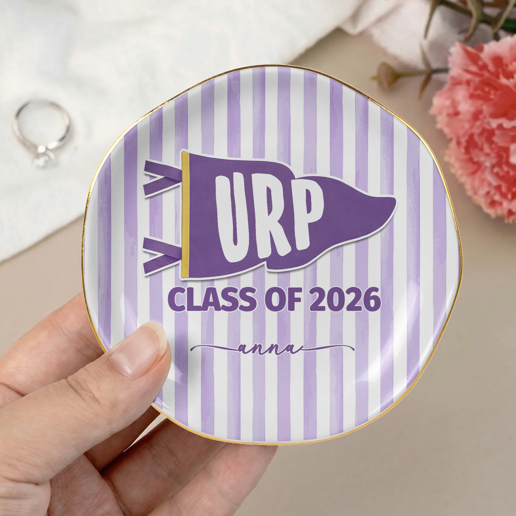 Custom School Pennant Flag - Personalized Jewelry Dish - Image 7