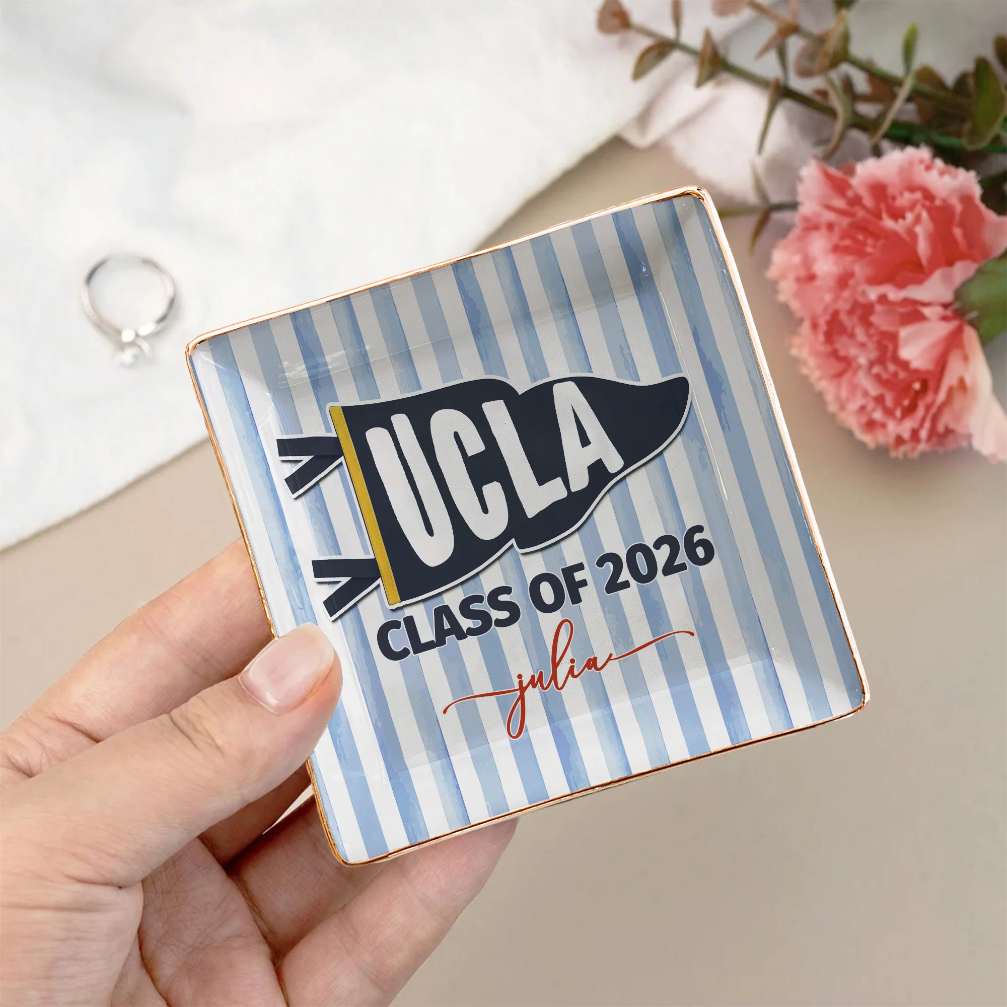 Custom School Pennant Flag - Personalized Jewelry Dish - Image 8