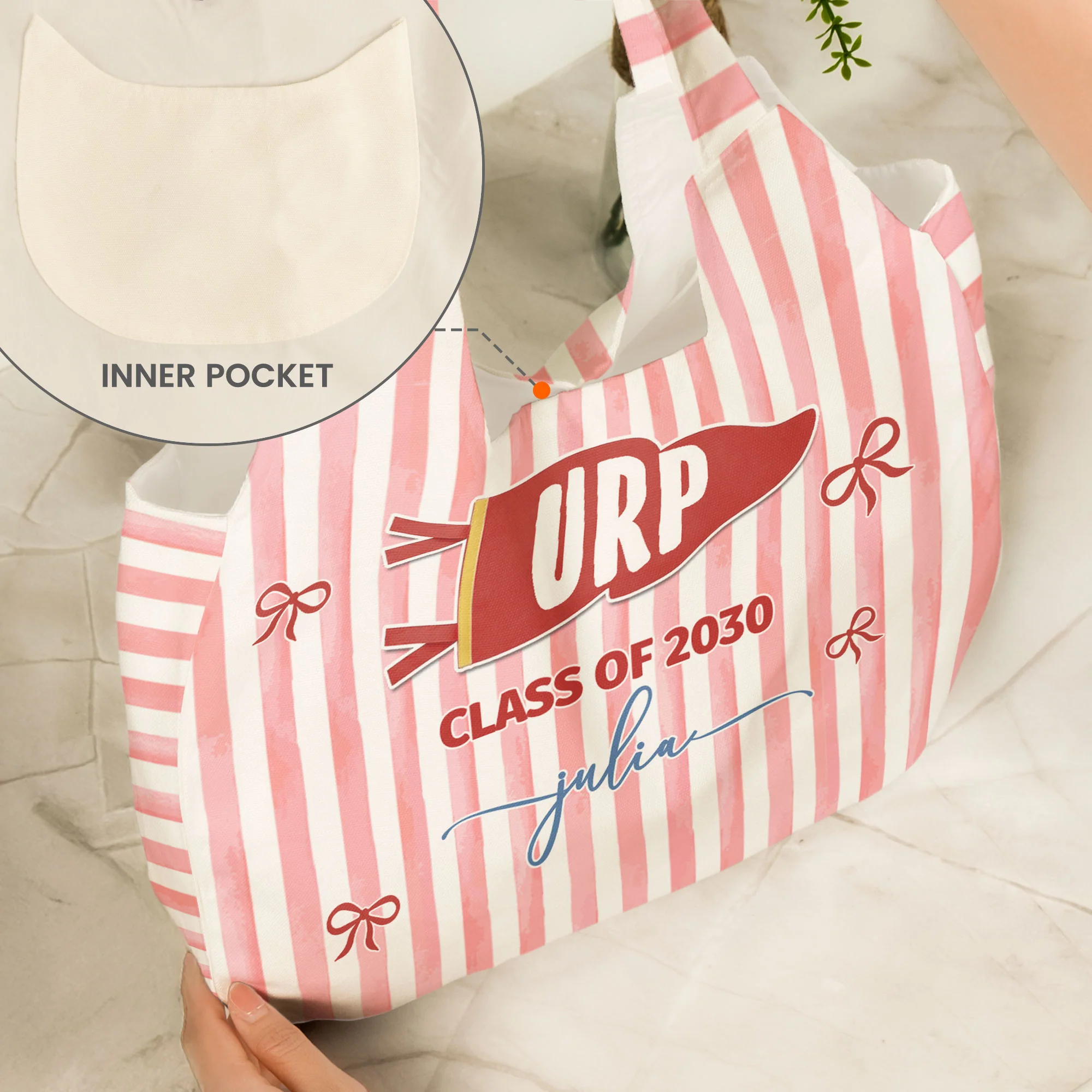 Custom School Pennant Flag - Personalized Tote Bag - Image 5