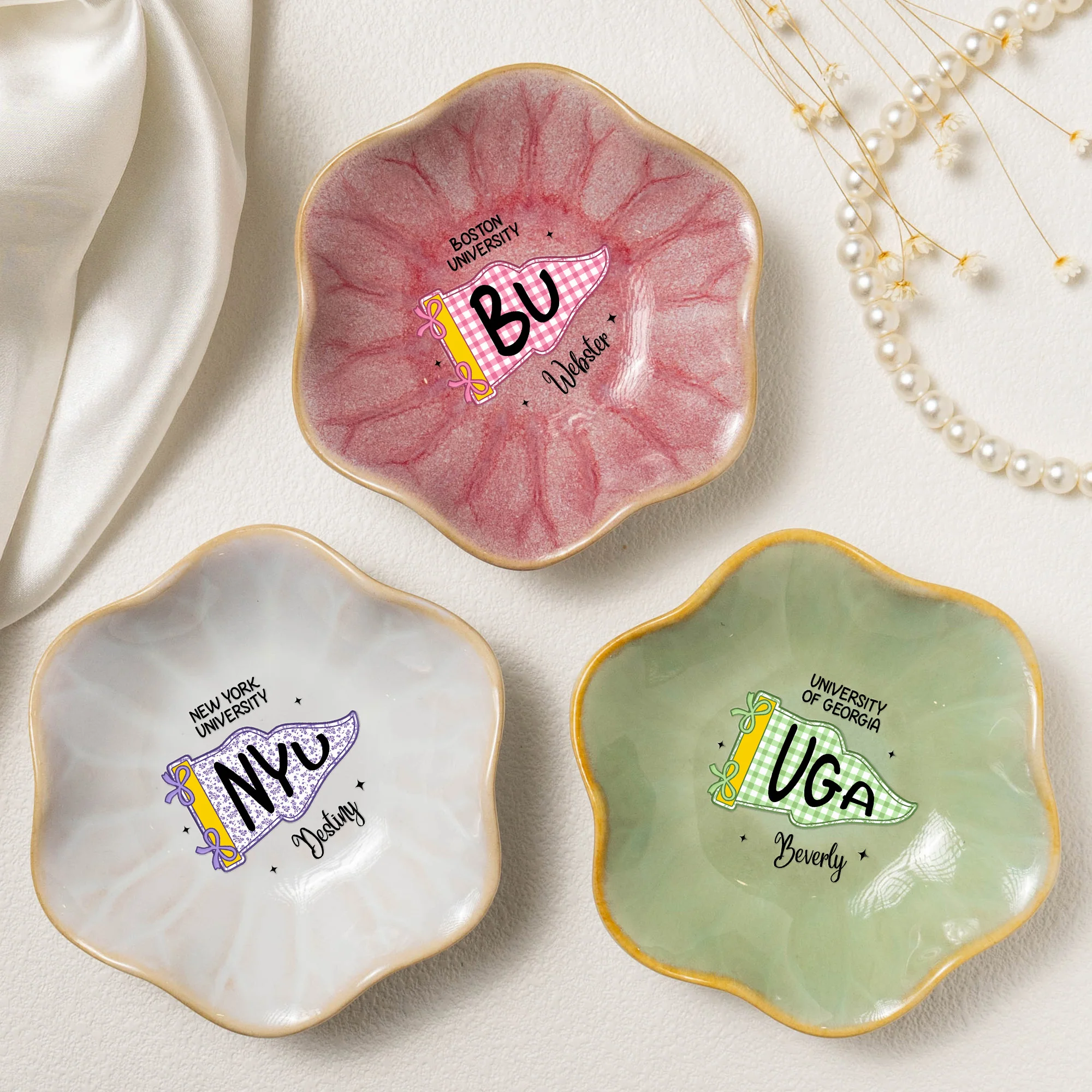 Custom School Pennant - Personalized Jewelry Dish - Image 2