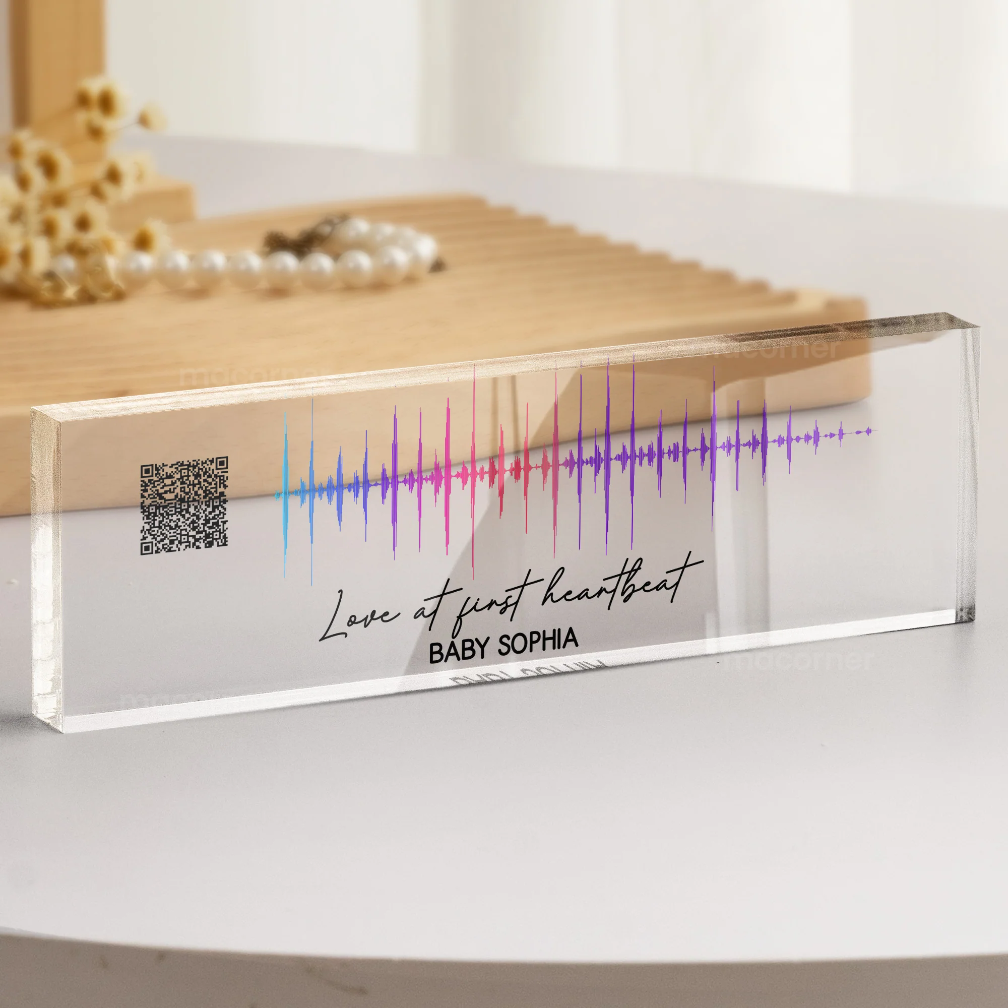 Custom Soundwave Art Pregnancy Mommy To Be - Personalized Name Plate - Image 6