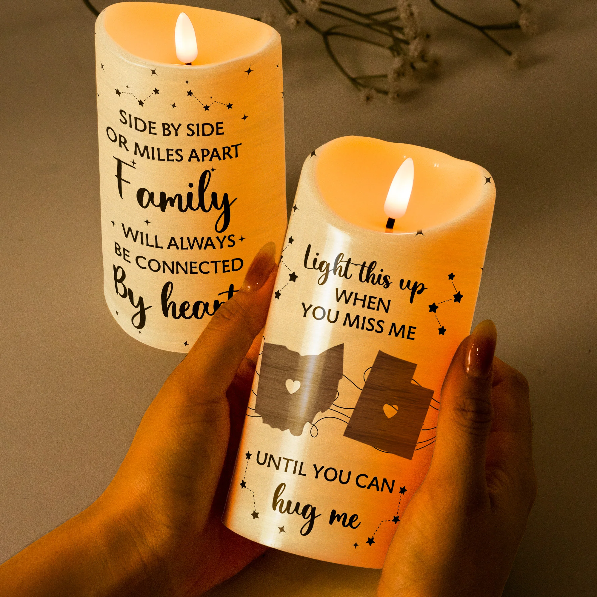 Custom States Candle Families Are Like Stars - Personalized LED Candle - Image 2