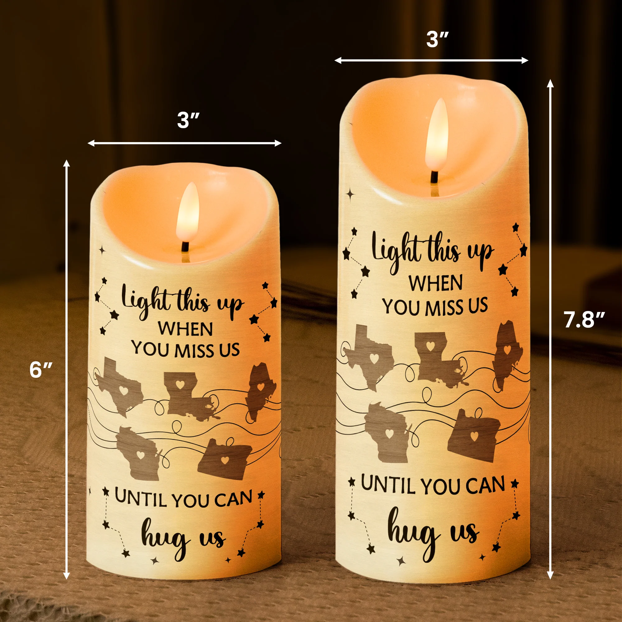 Custom States Candle Families Are Like Stars - Personalized LED Candle - Image 5