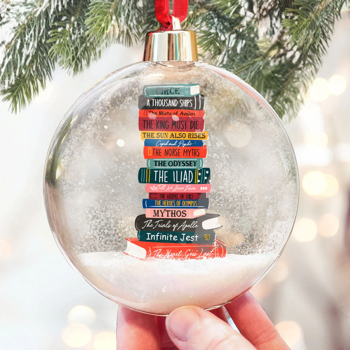 Custom Titles Of Books For Book Lovers, Librarian - Personalized Christmas Ball Ornament - Image 2