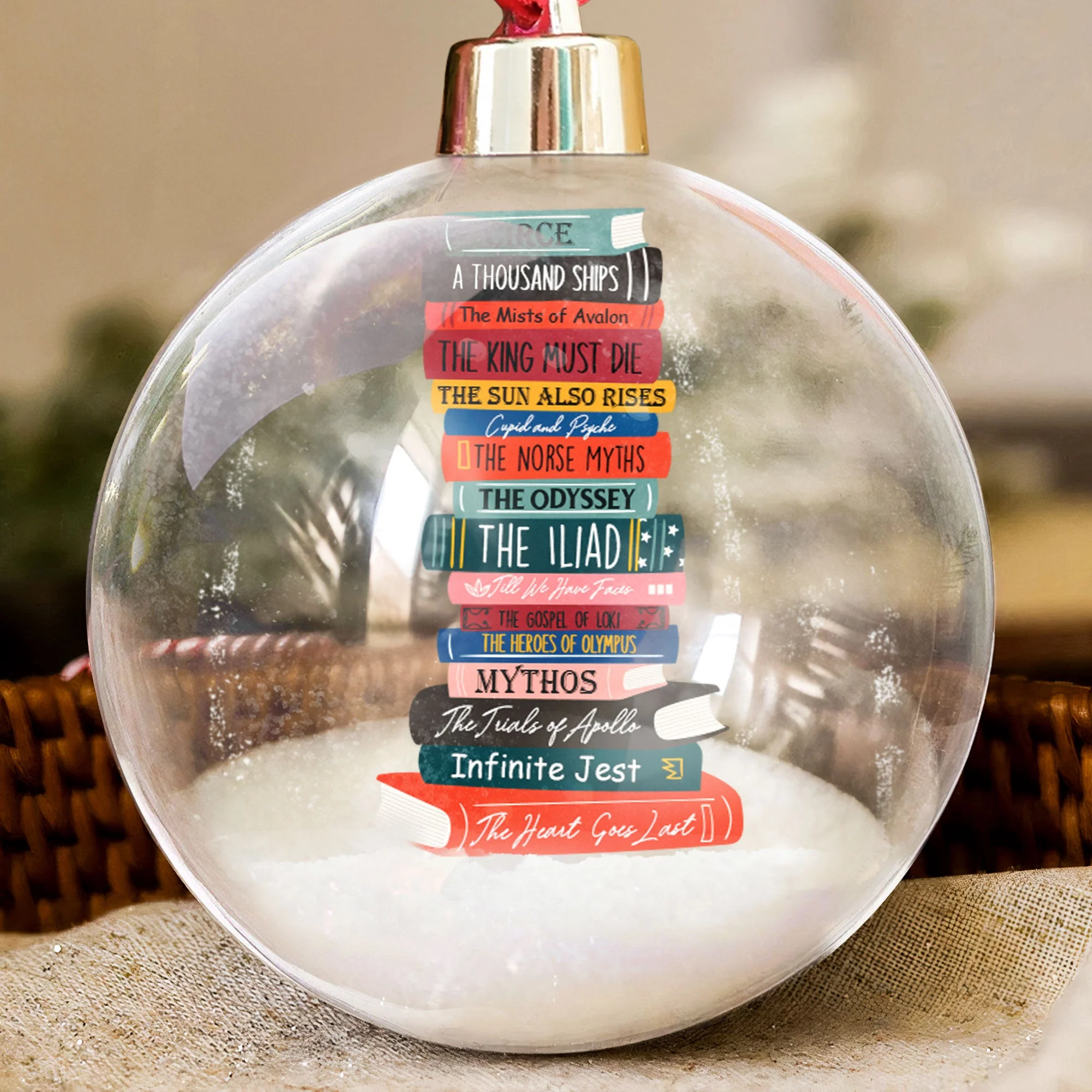 Custom Titles Of Books For Book Lovers, Librarian - Personalized Christmas Ball Ornament - Image 3