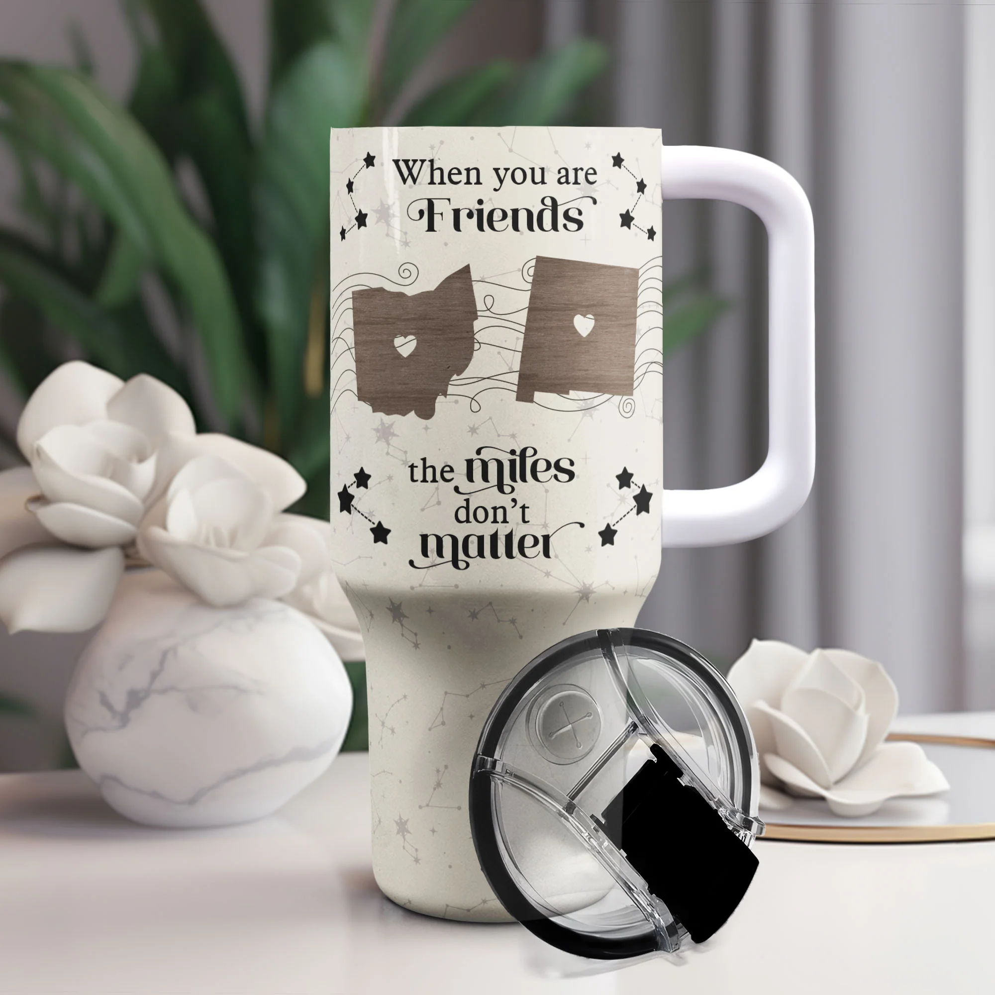 Custom Tumbler 40Oz For Long Distance Friends - Personalized 40oz Tumbler With Straw - Image 2