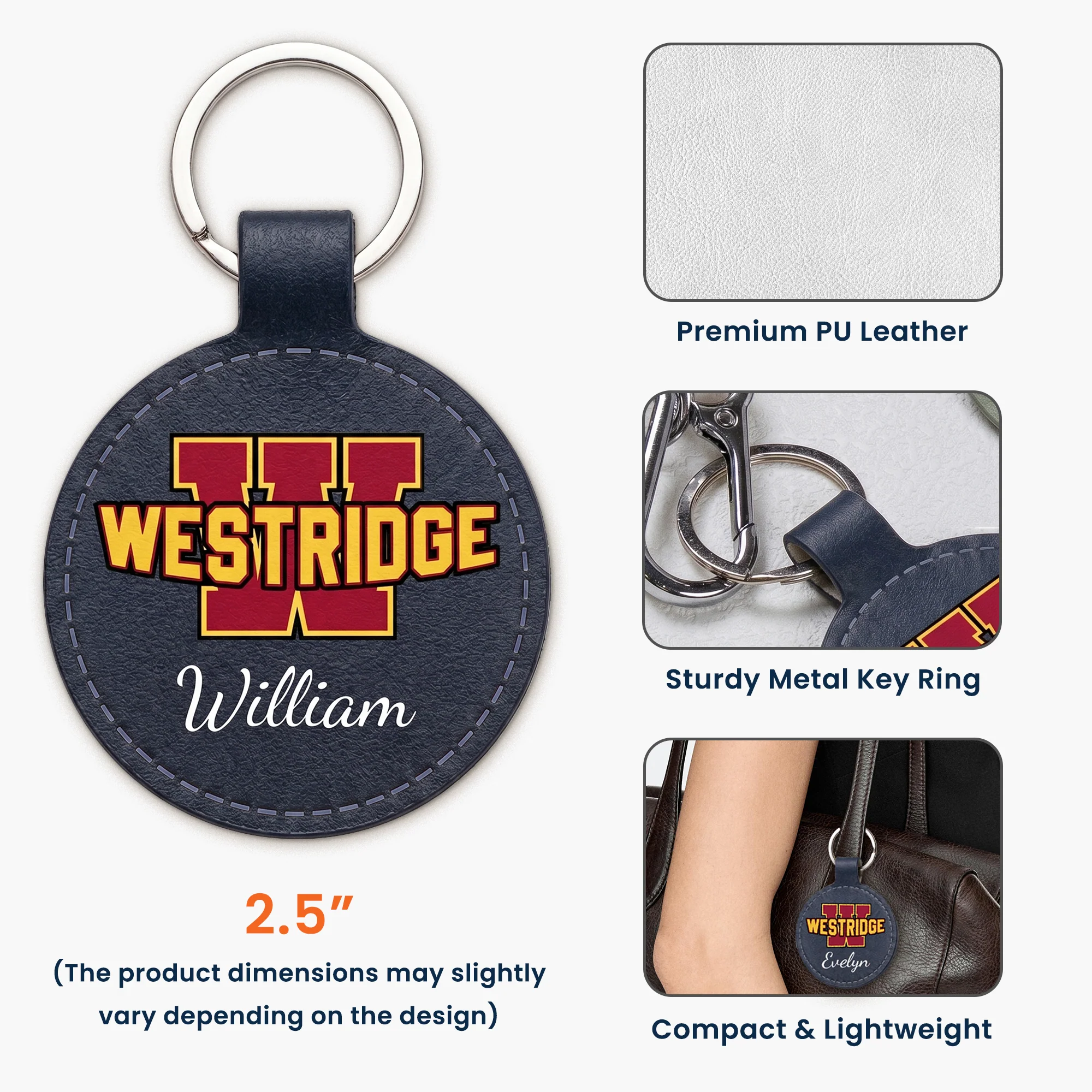 Custom University College Logo - Personalized Keychain - Image 6