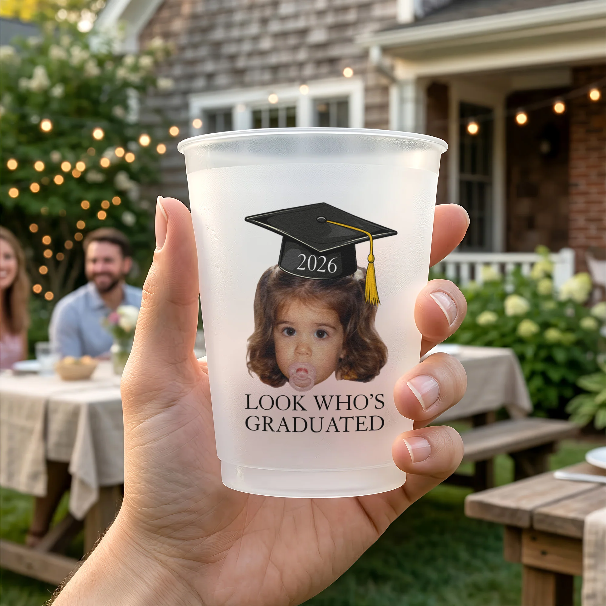 Custom Vintage Childhood Photo Graduation Gift Party - Personalized Cups - Image 2