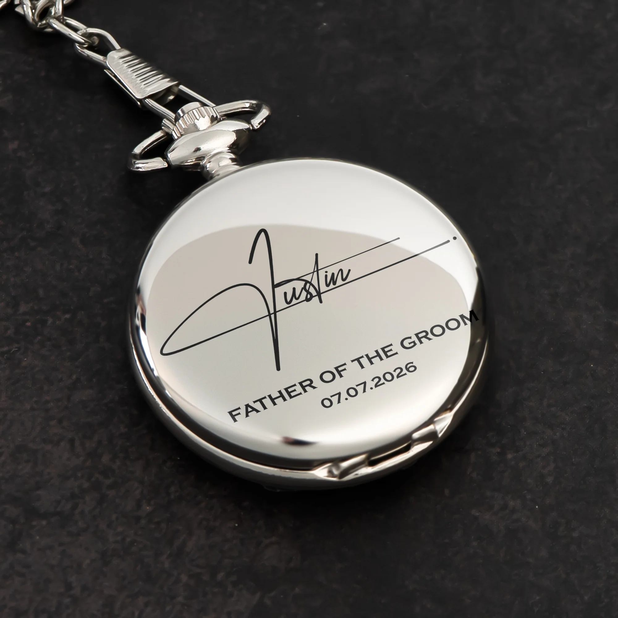 Custom Vintage Initial Name & Date For Best Man, Groomsmen, Groom Wedding Gifts - Personalized Pocket Watch - Image 6