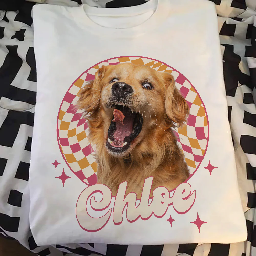 Custom Vintage Pet Photo - Personalized Photo Comfort Tee - Image 4