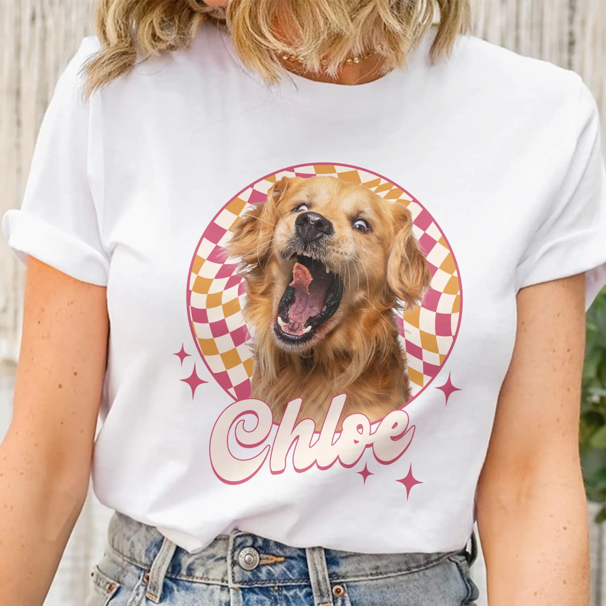 Custom Vintage Pet Photo - Personalized Photo Comfort Tee - Image 5