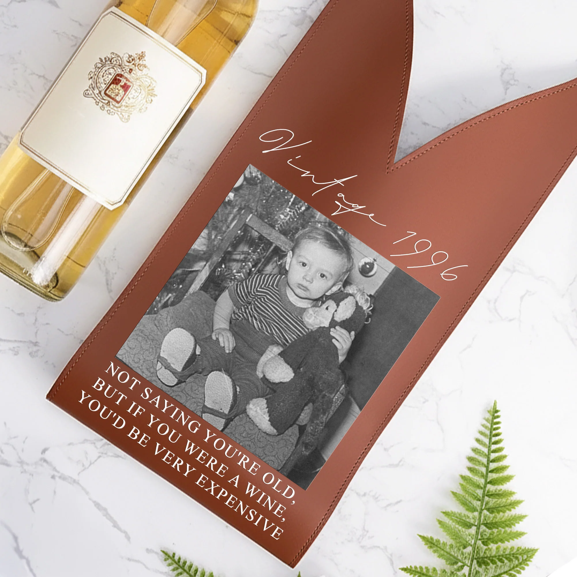 Custom Vintage Photo Trend Birthday Gift For Her, Him, Friends, Family - Personalized Leather Wine Bag - Image 6