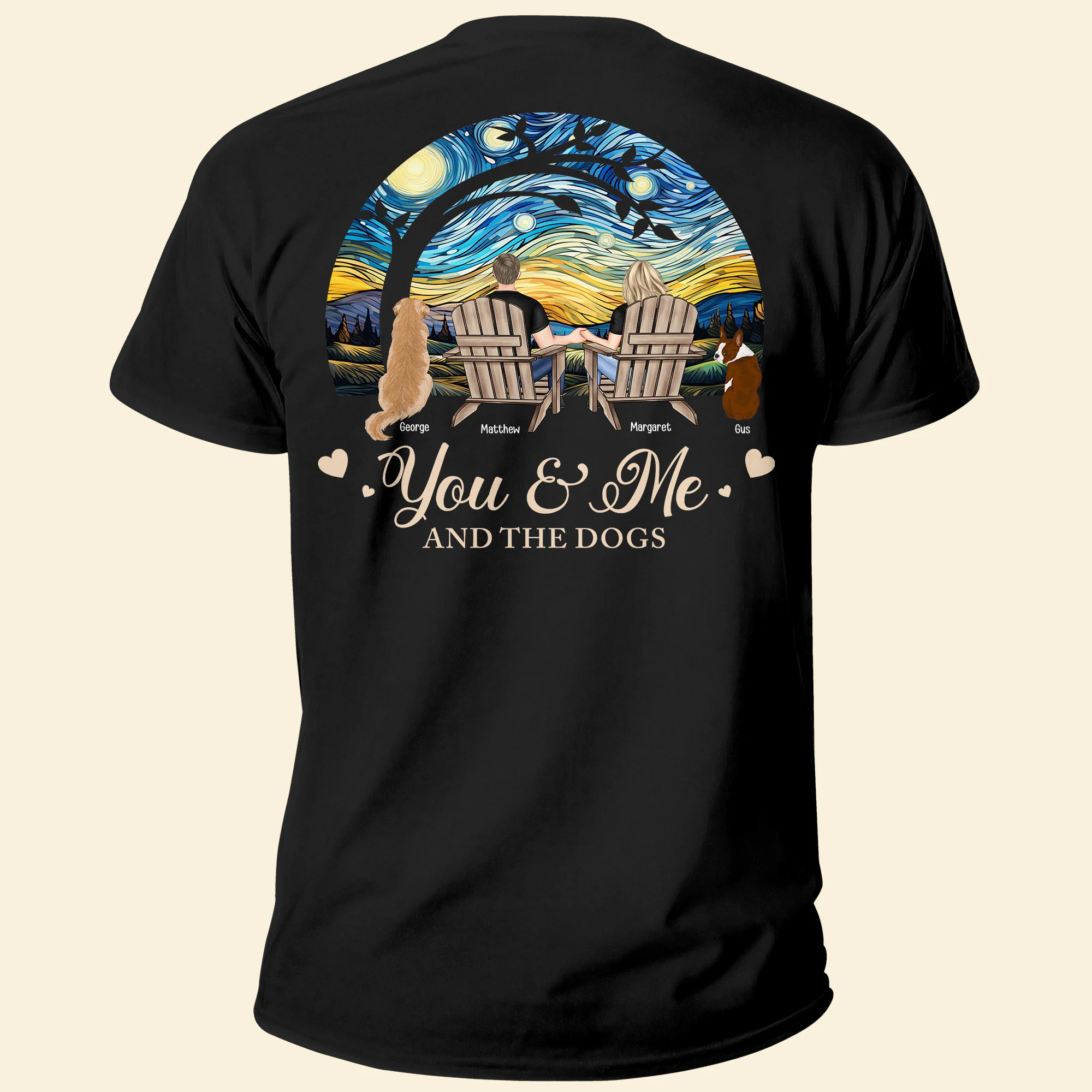 Custom You & Me And The Dogs - Personalized Back Printed Shirt - Image 3
