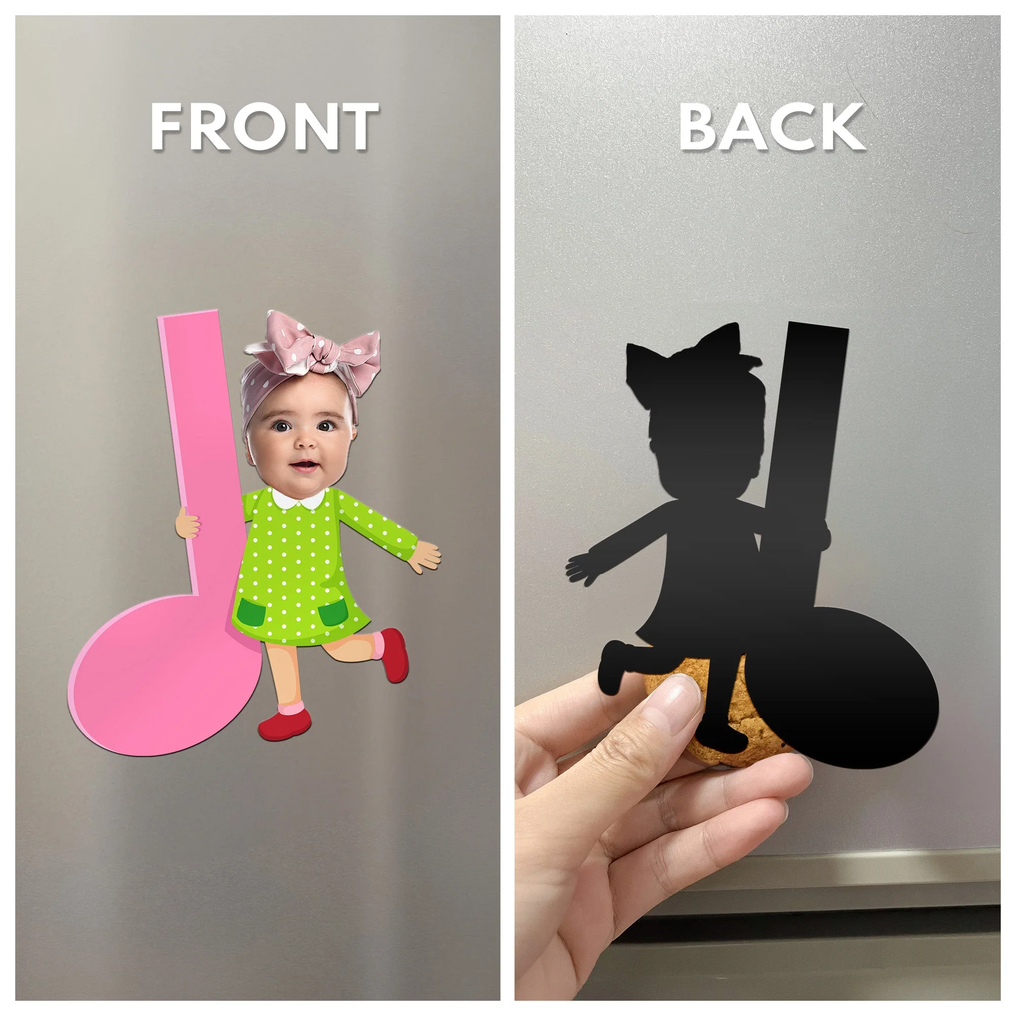 Customizing Face Kids With Music Notes - Personalized Photo Magnet - Image 5