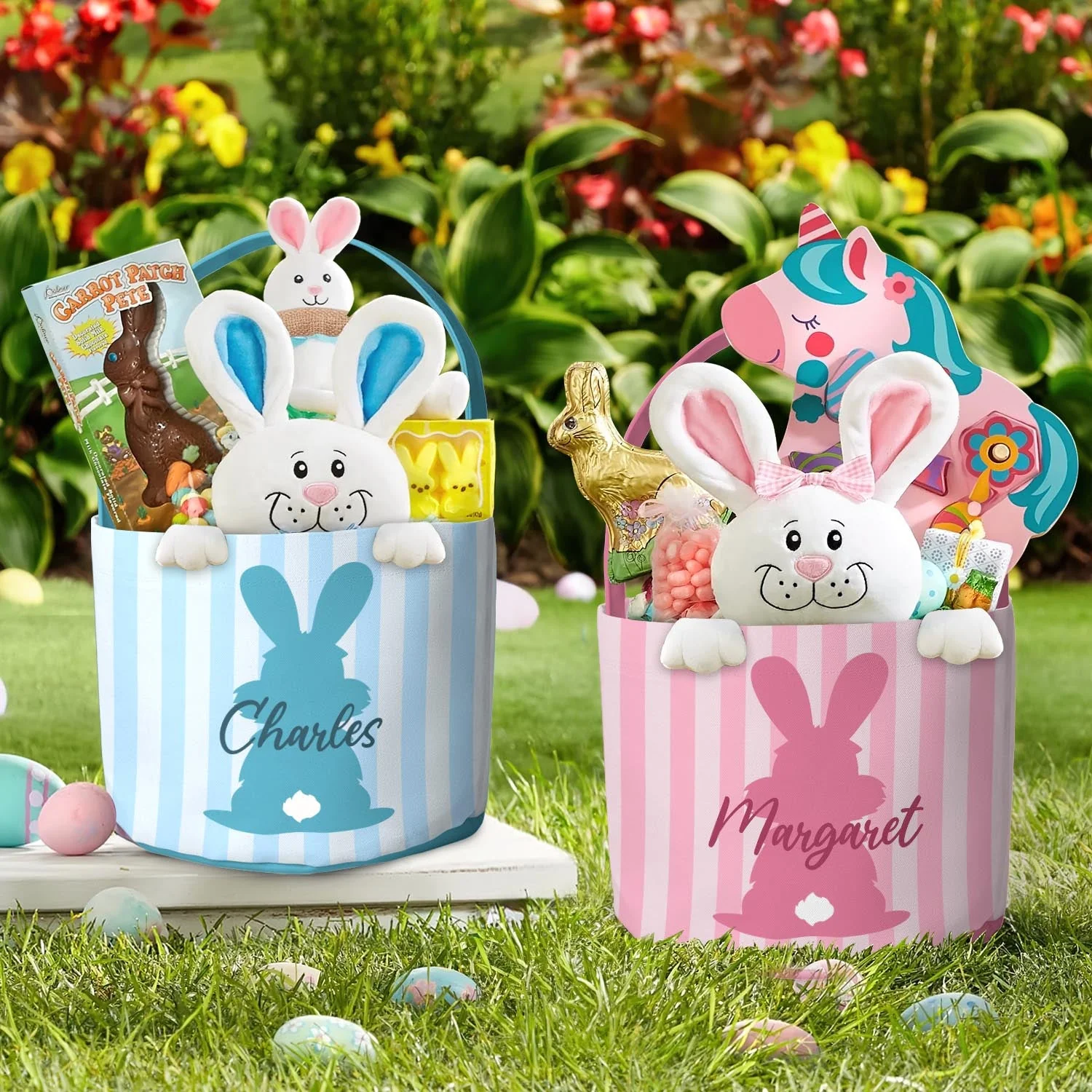 Customizing Kid's Name With Easter Bunny - Personalized Easter Basket - Image 4