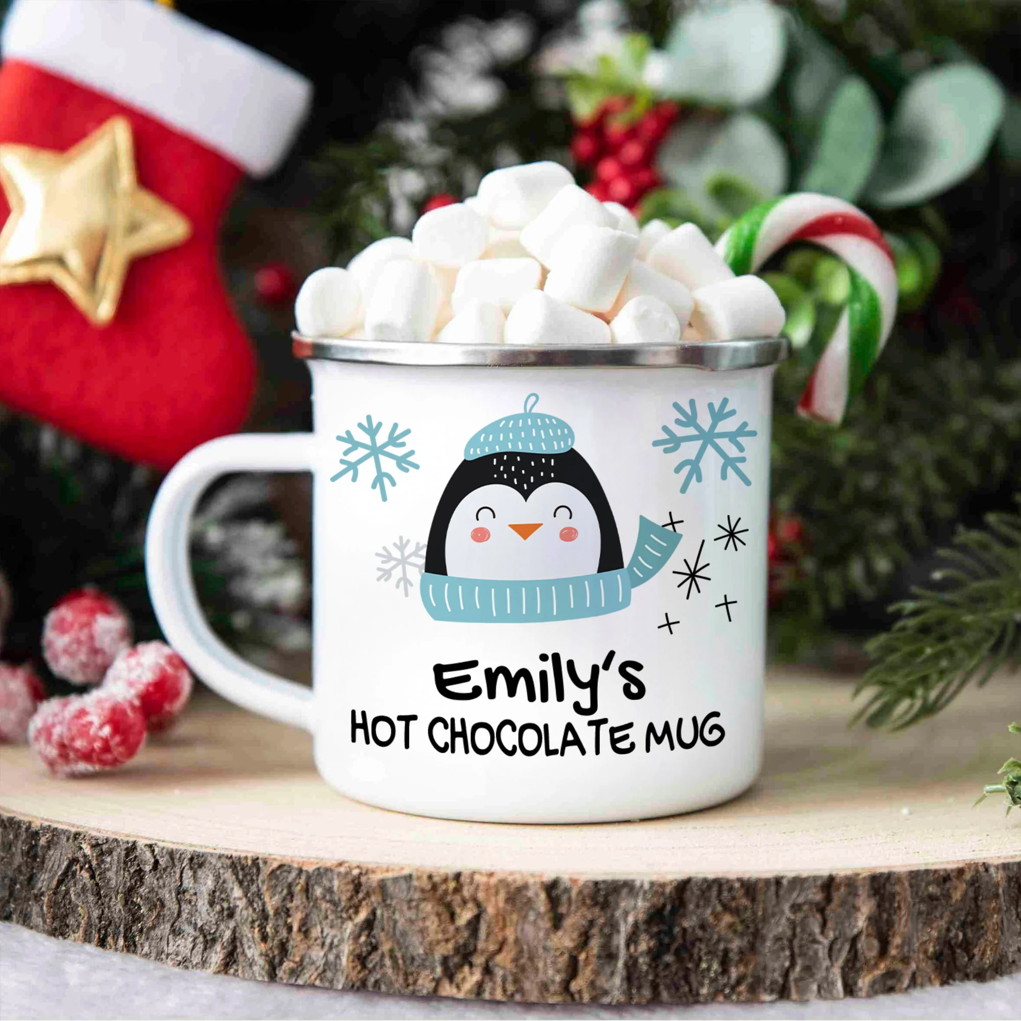 Cute Animal Hot Chocolate Mug - Personalized Enamel Mug - Image 2