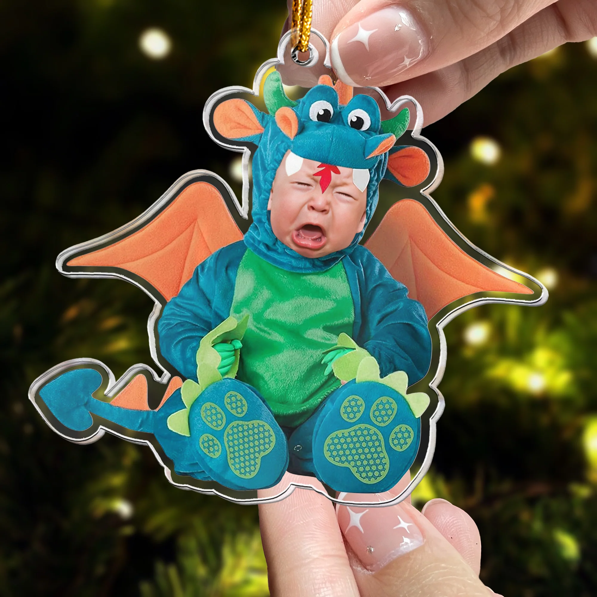 Cute Baby Monster - Personalized Acrylic Photo Ornament - Image 6